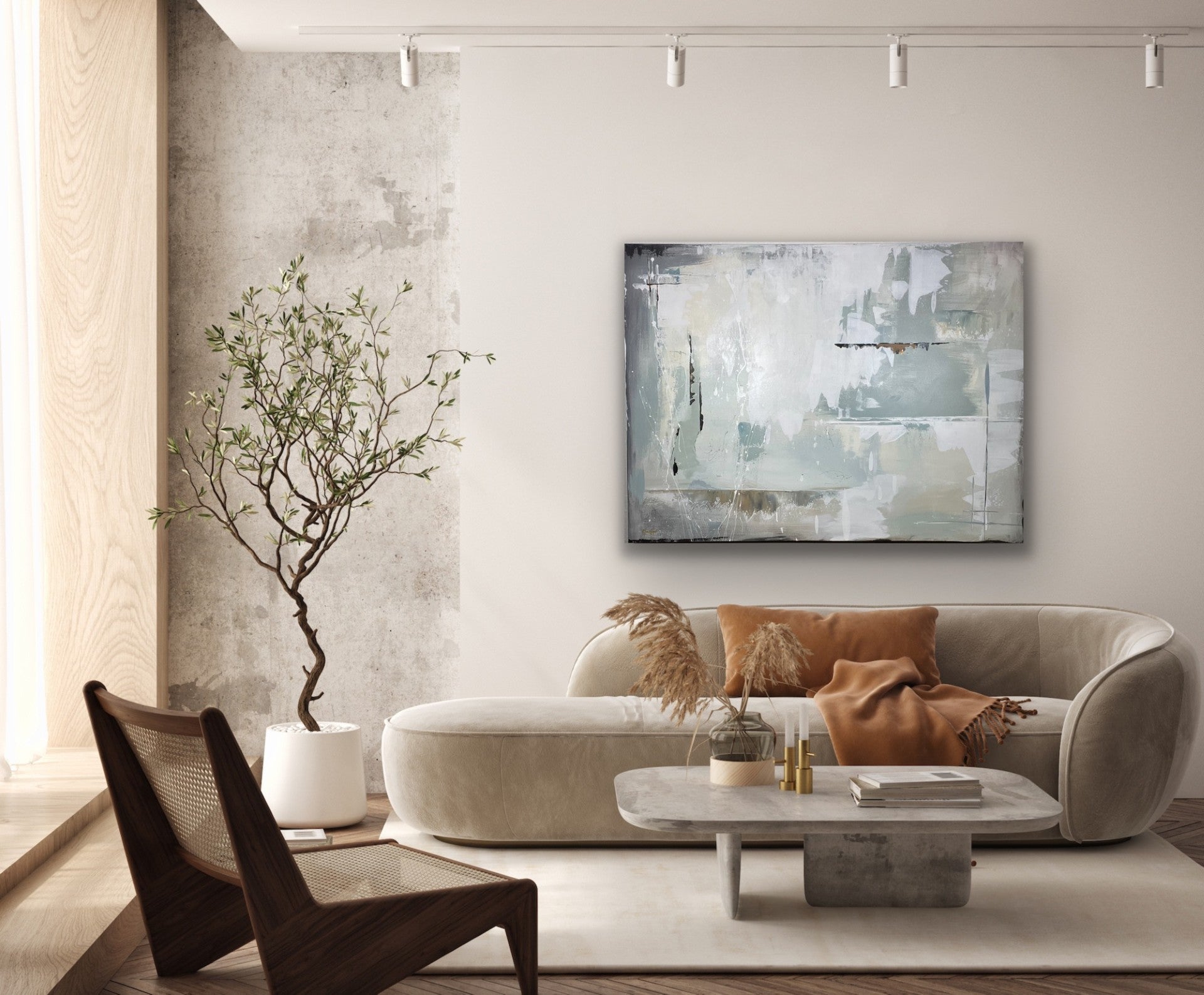 "Sea Glass Sky" Large Abstract Original Art