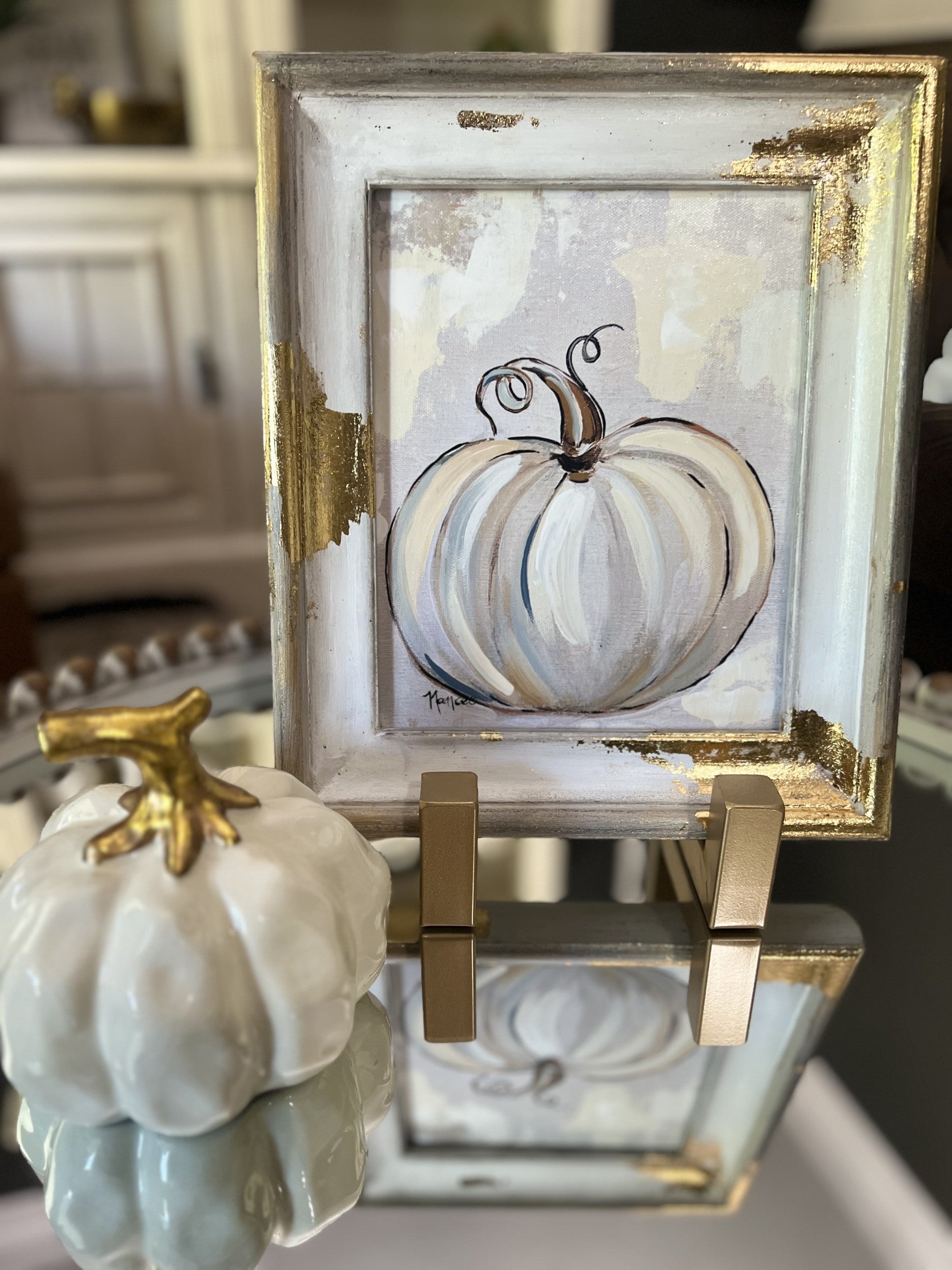 Fancee's Signature Collection: Pumpkin White Frame - 13" x 11"