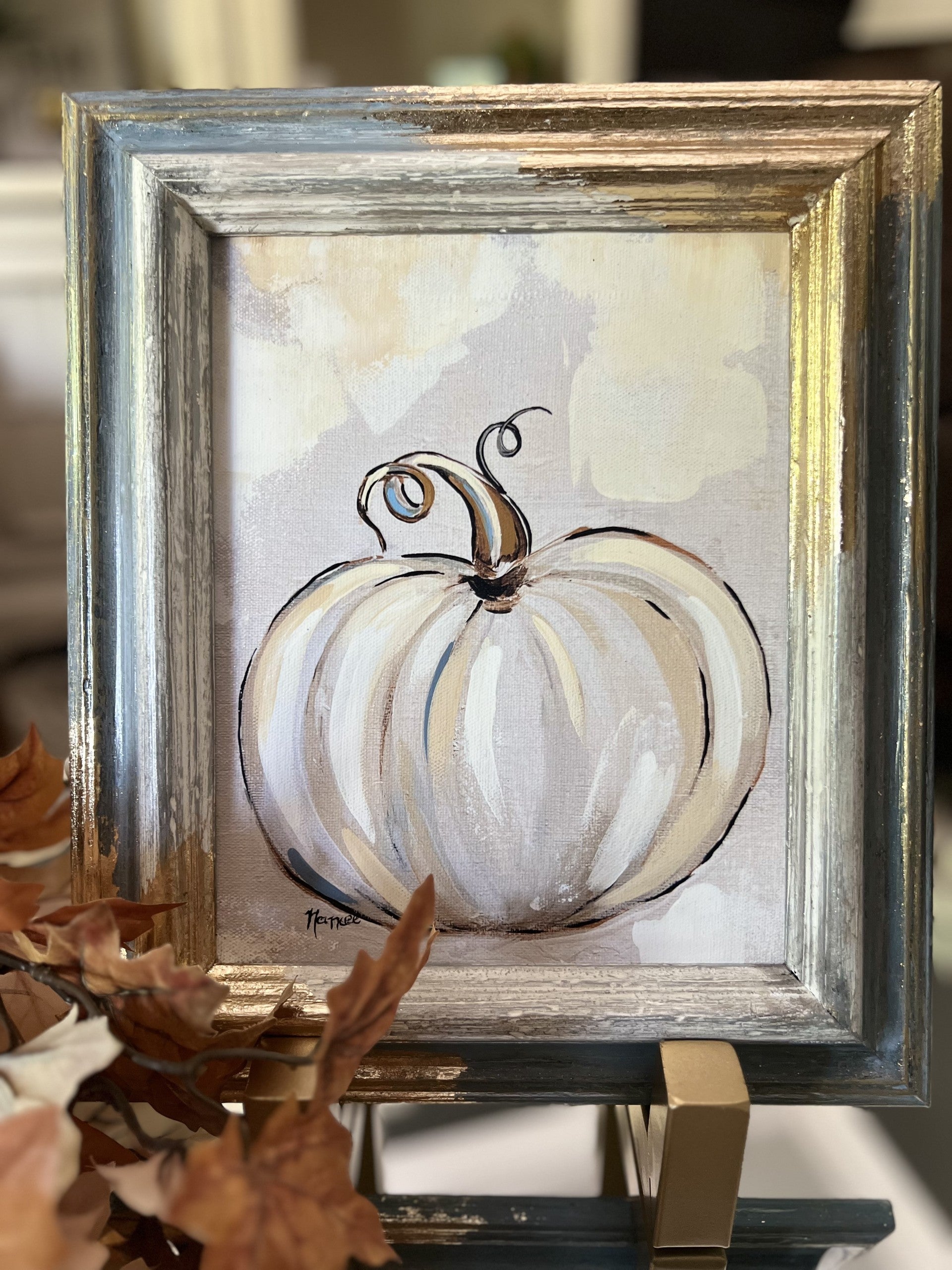Fancee's Signature Collection: Pumpkin Blue Frame - 13.5" x 11.5"