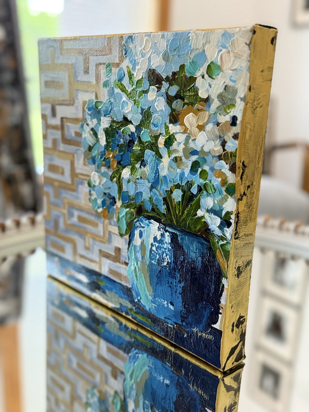 ORIGINAL "Patterns & Petals" Collection #10 of 12 pieces, Size: 12" x 12"