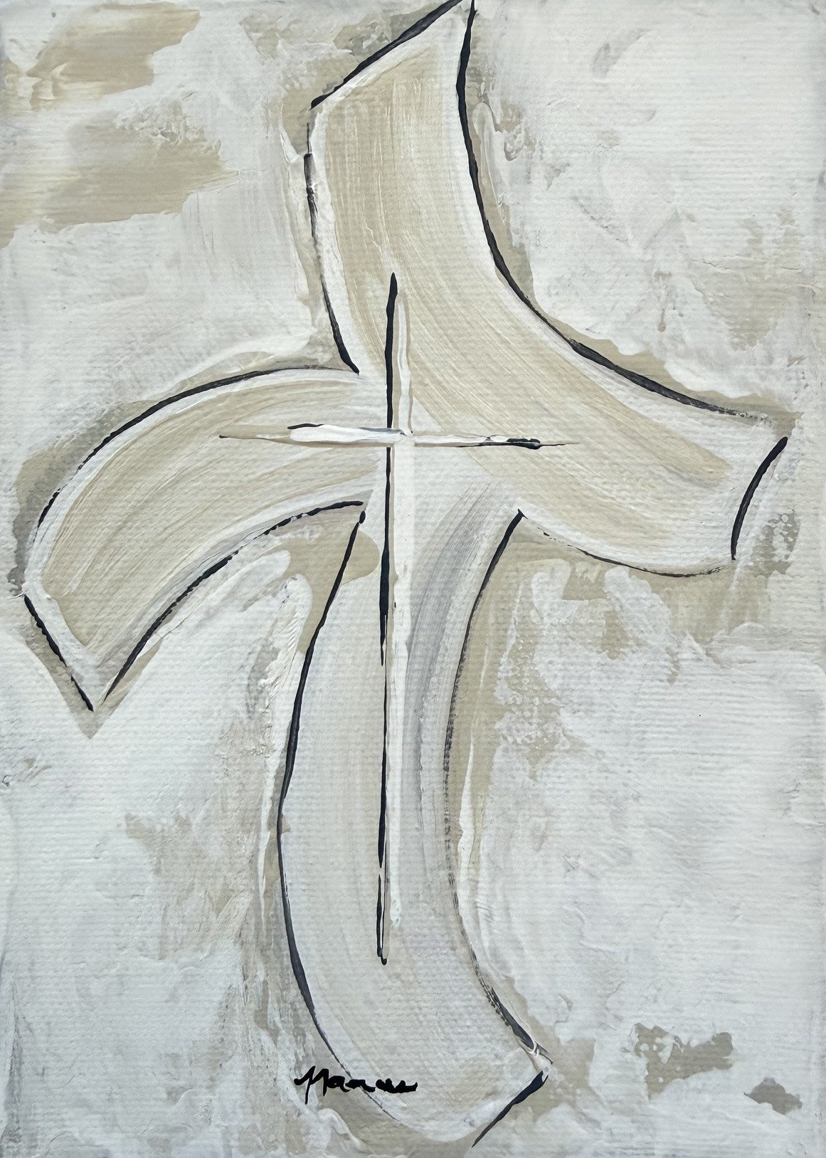 "Curvy cross Neutral" Print