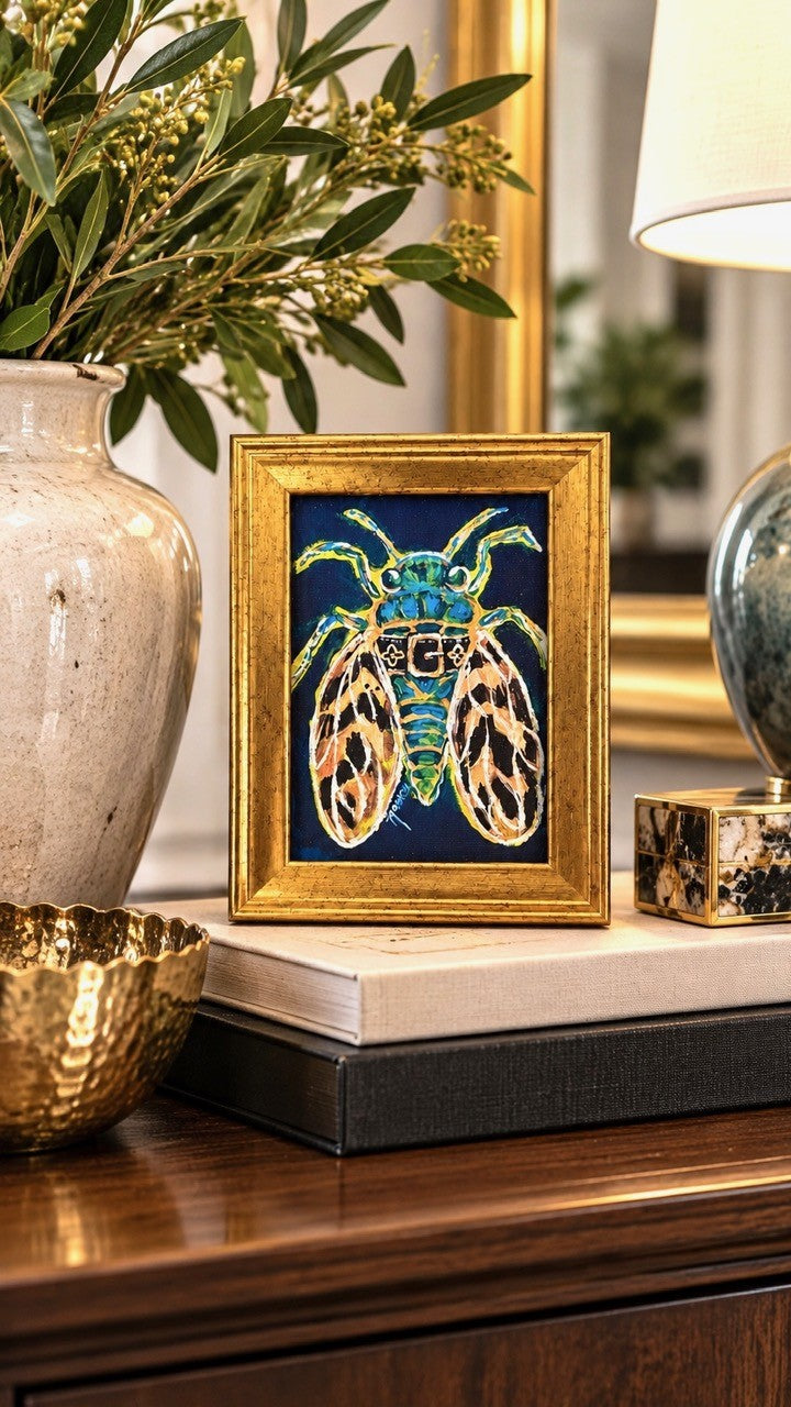 Mini-Me Framed Print: "Cicada Style"