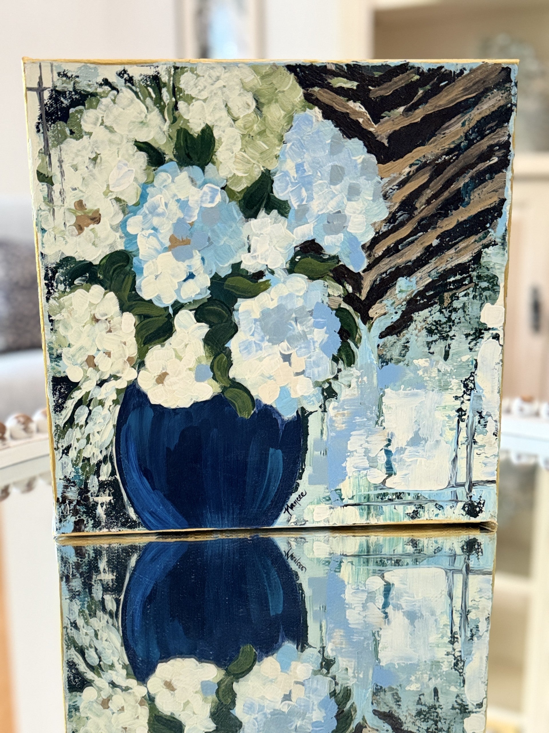 ORIGINAL - "Patterns & Petals" collection - #1 of 12 pieces Size: 12" x 12"