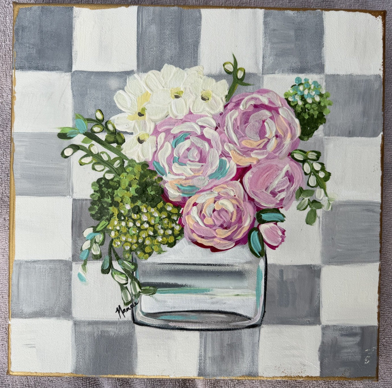 ORIGINAL "Patterns & Petals" Collection #2 of 12 pieces - 12" x 12"