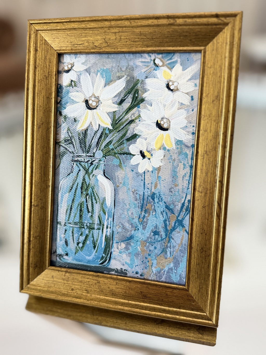 Mini-Me Framed Art: "Splash O'Daisy"