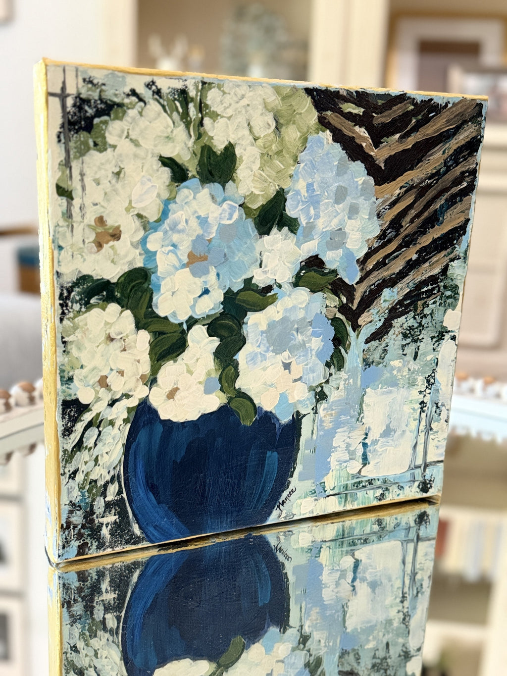 ORIGINAL - "Patterns & Petals" collection - #1 of 12 pieces Size: 12" x 12"