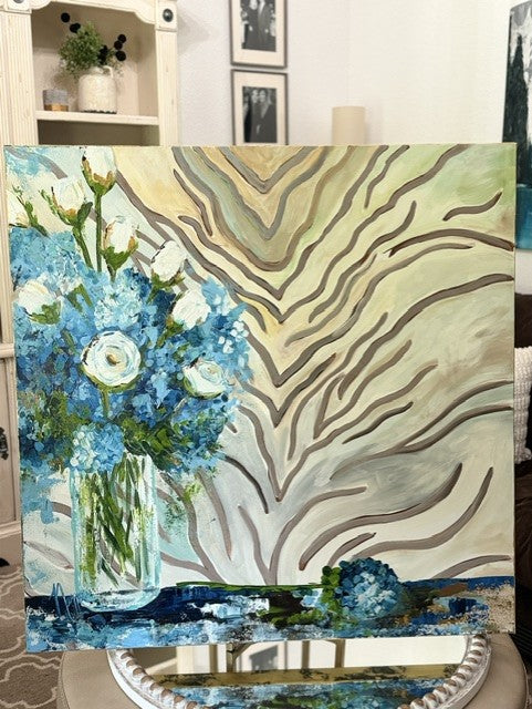 ORIGINAL "Patterns & Petals" Collection #9 of 12 pieces, Size: 36" x 36"