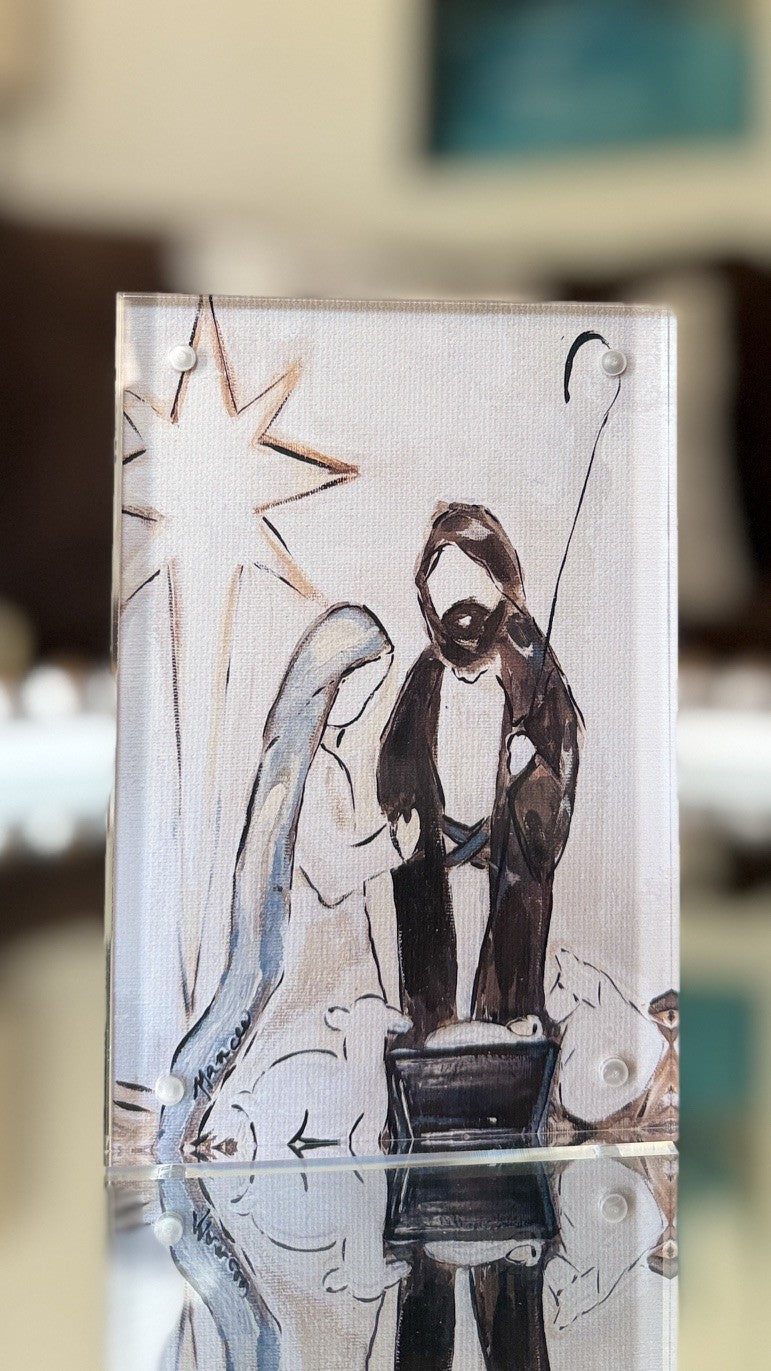 "Humble Beginnings" in 4"x 6" Acrylic frame
