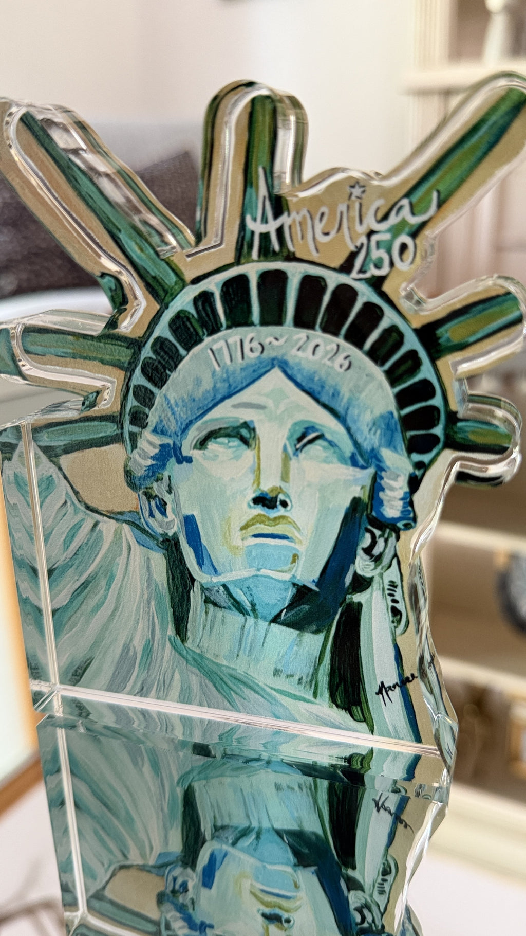 Acrylic Art: "America 250 Memento - Lady Liberty"