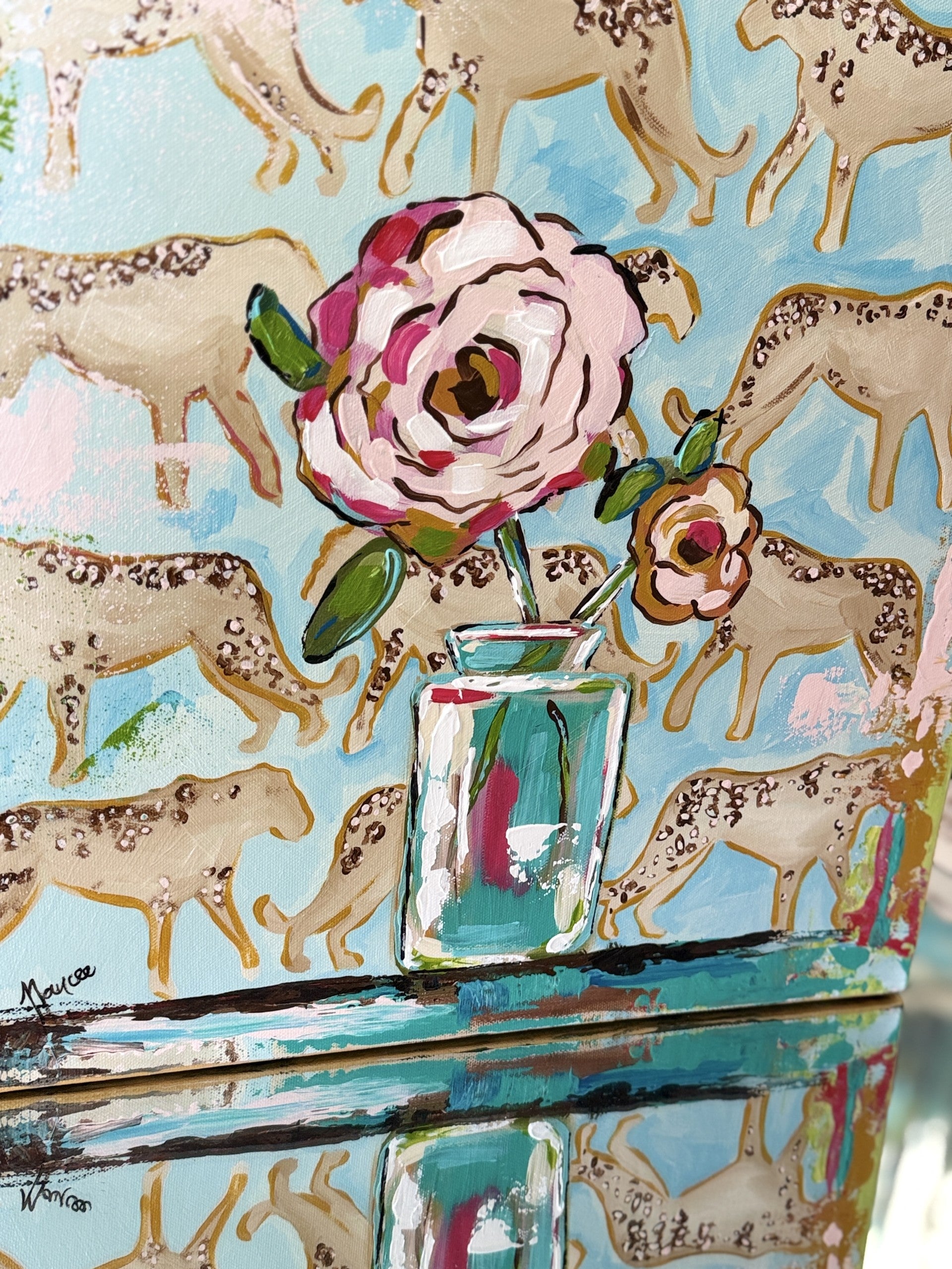 ORIGINAL "Patterns & Petals" Collection #5 of 12 pieces, Size: 16" x 16"