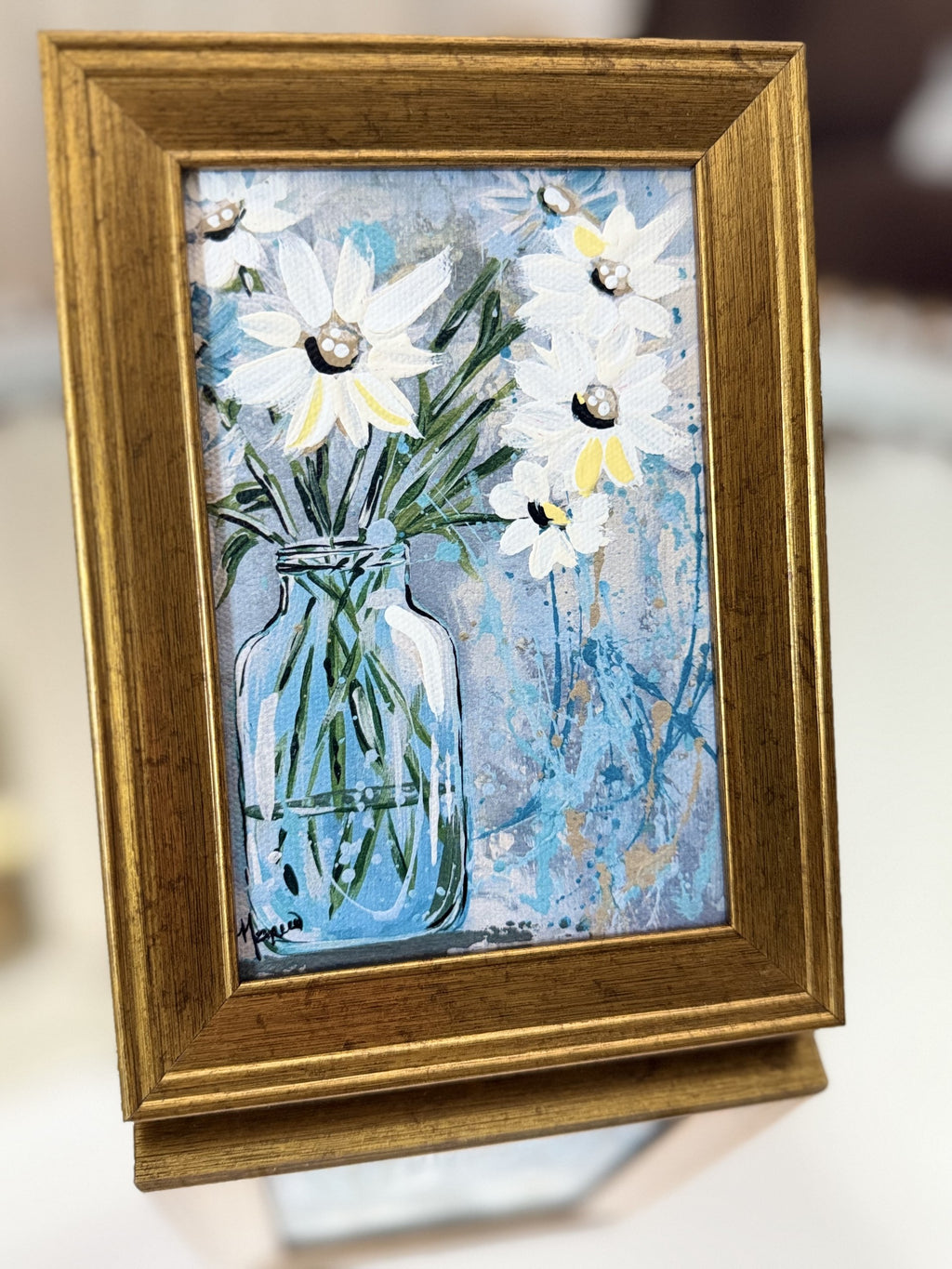 Mini-Me Framed Art: "Splash O'Daisy"