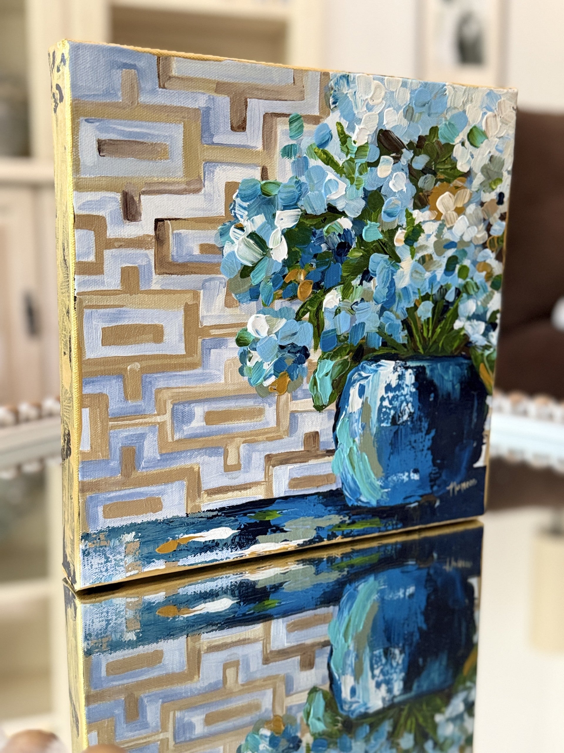 ORIGINAL "Patterns & Petals" Collection #10 of 12 pieces, Size: 12" x 12"