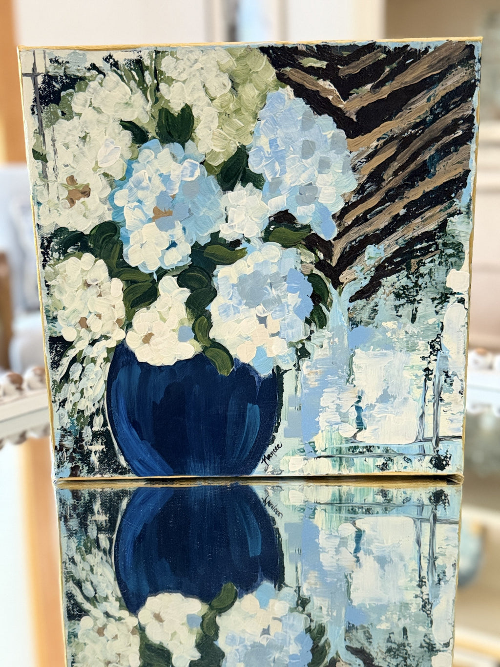 ORIGINAL - "Patterns & Petals" collection - #1 of 12 pieces Size: 12" x 12"
