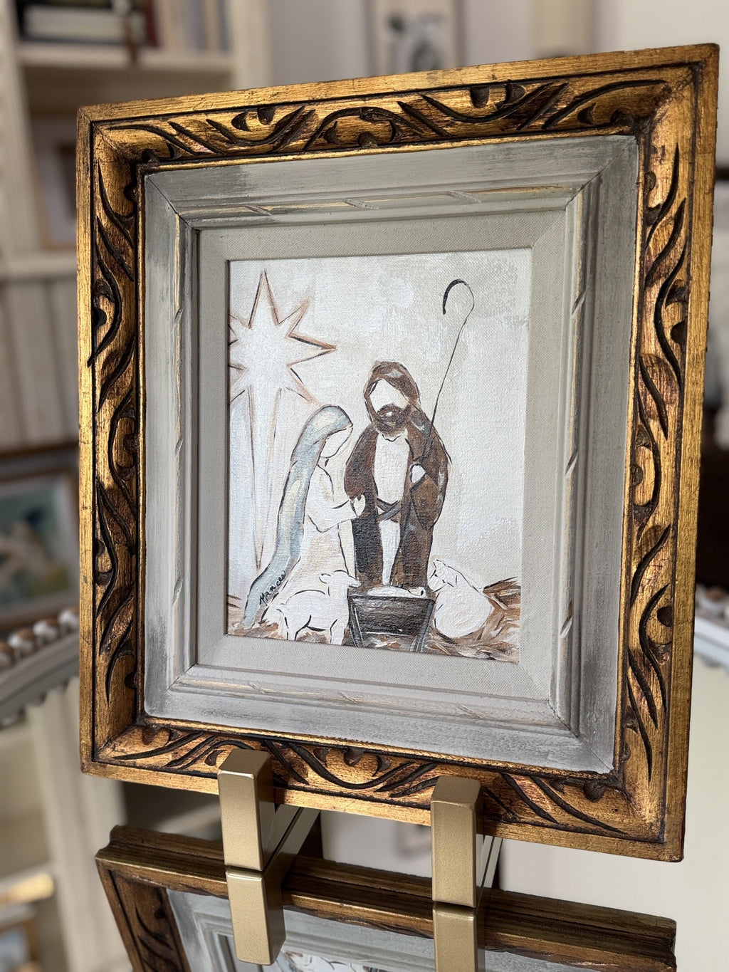 "Humble Beginnings": ORIGINAL painting in a Fancee Frame