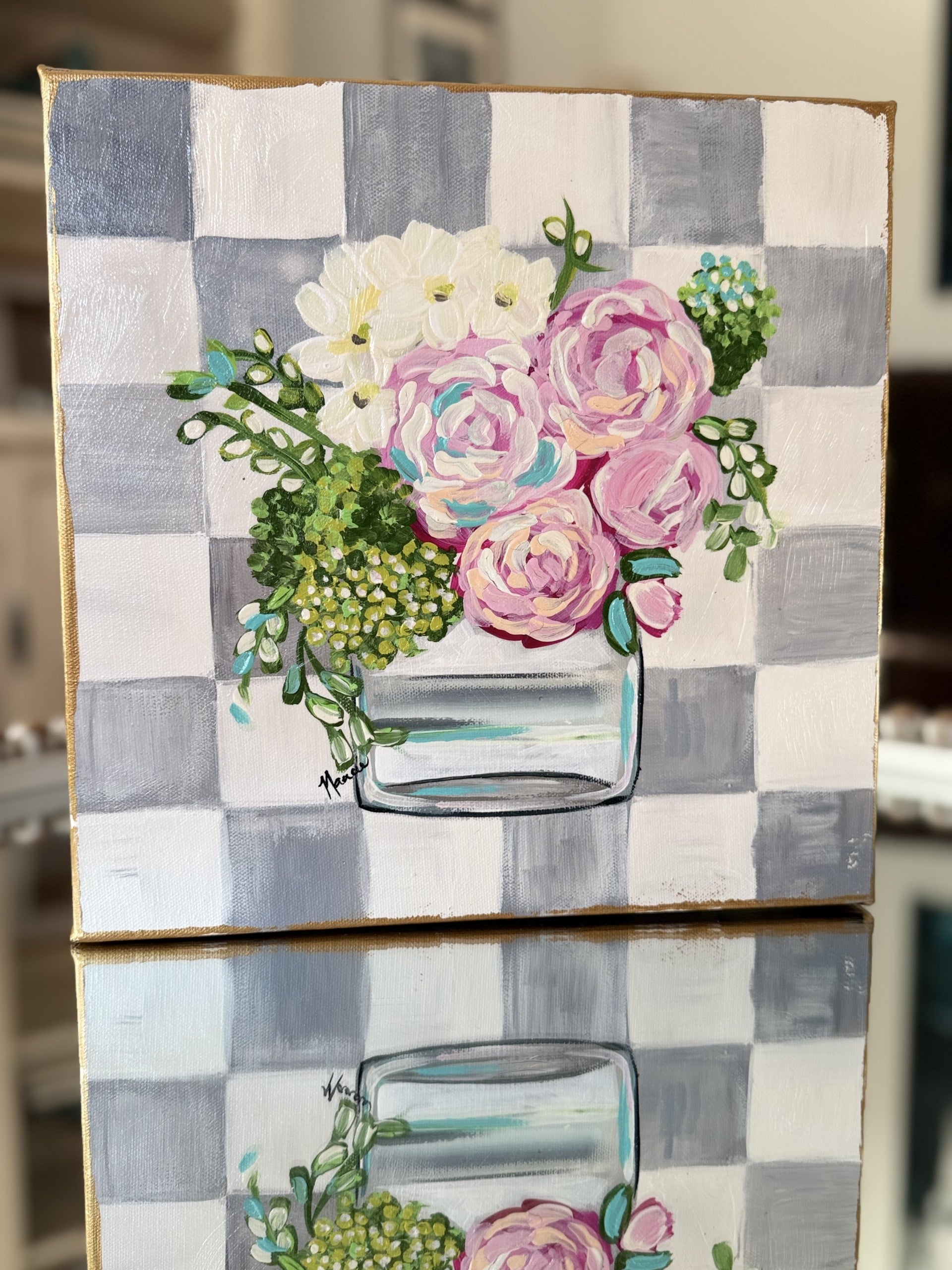 ORIGINAL "Patterns & Petals" Collection #2 of 12 pieces - 12" x 12"