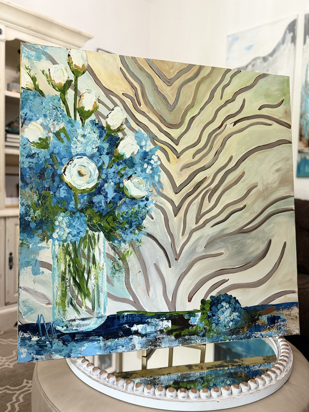 ORIGINAL "Patterns & Petals" Collection #9 of 12 pieces, Size: 36" x 36"