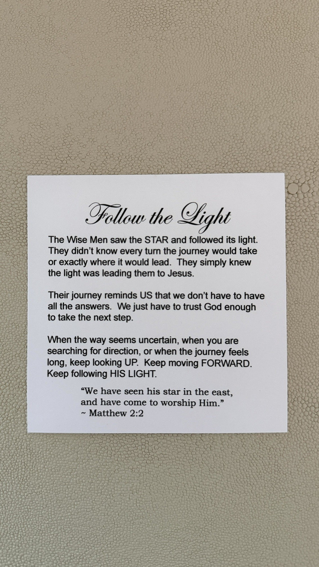 2026 Ornament Golden Touch Gifts: "Follow the Light"