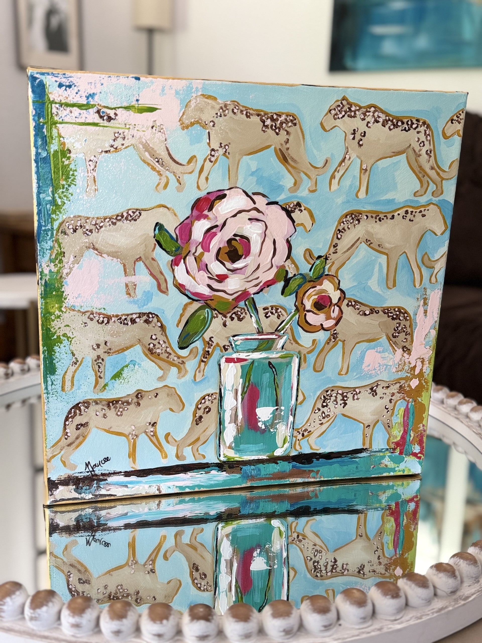 ORIGINAL "Patterns & Petals" Collection #5 of 12 pieces, Size: 16" x 16"