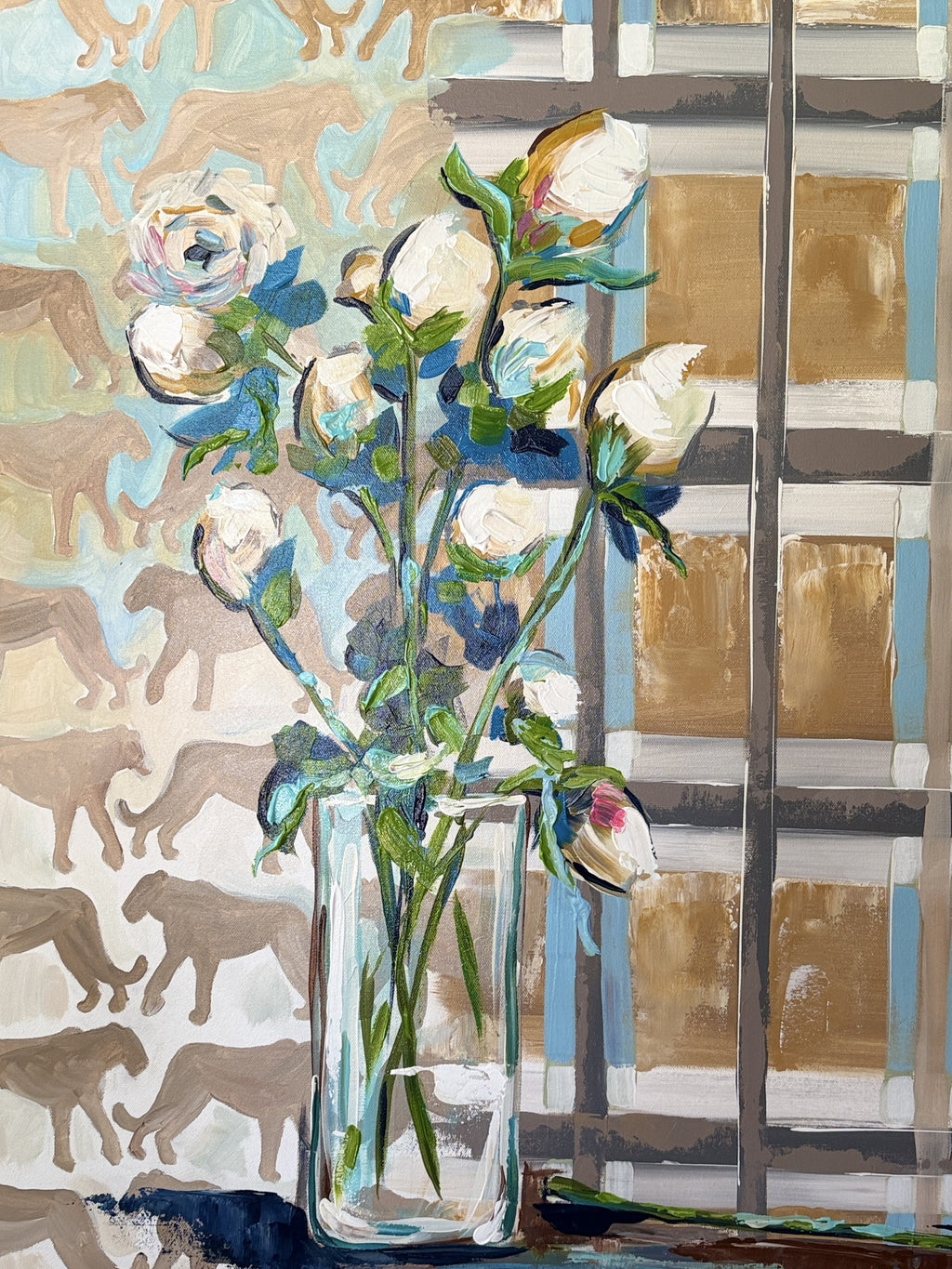 ORIGINAL "Patterns & Petals" Collection #6 of 12 pieces, Size: 36" x 36"