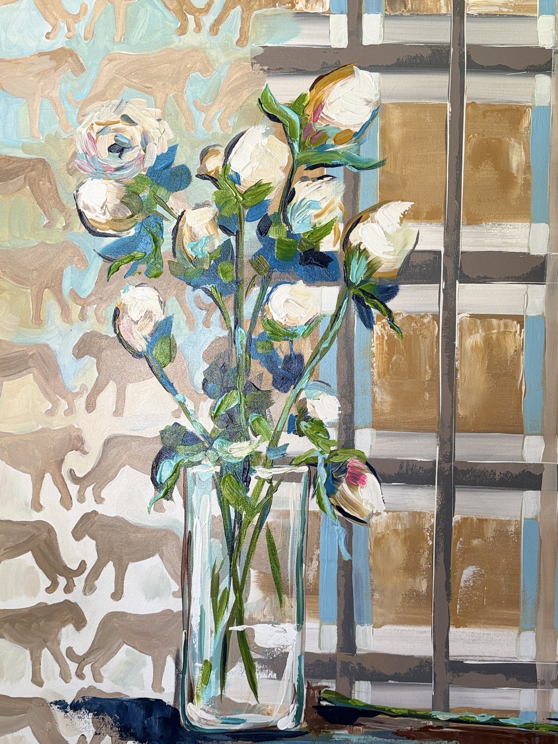 ORIGINAL "Patterns & Petals" Collection #6 of 12 pieces, Size: 36" x 36"