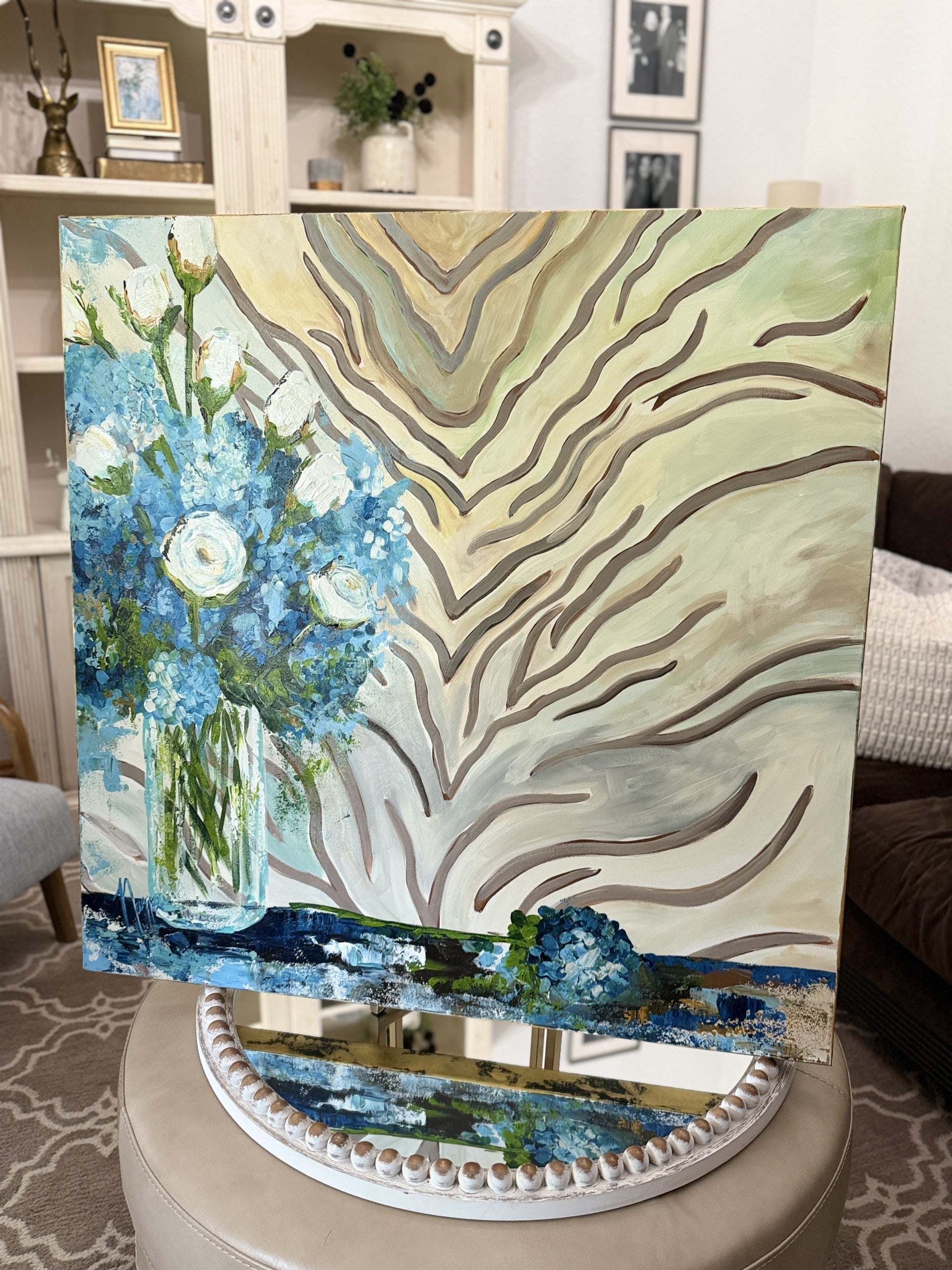 ORIGINAL "Patterns & Petals" Collection #9 of 12 pieces, Size: 36" x 36"