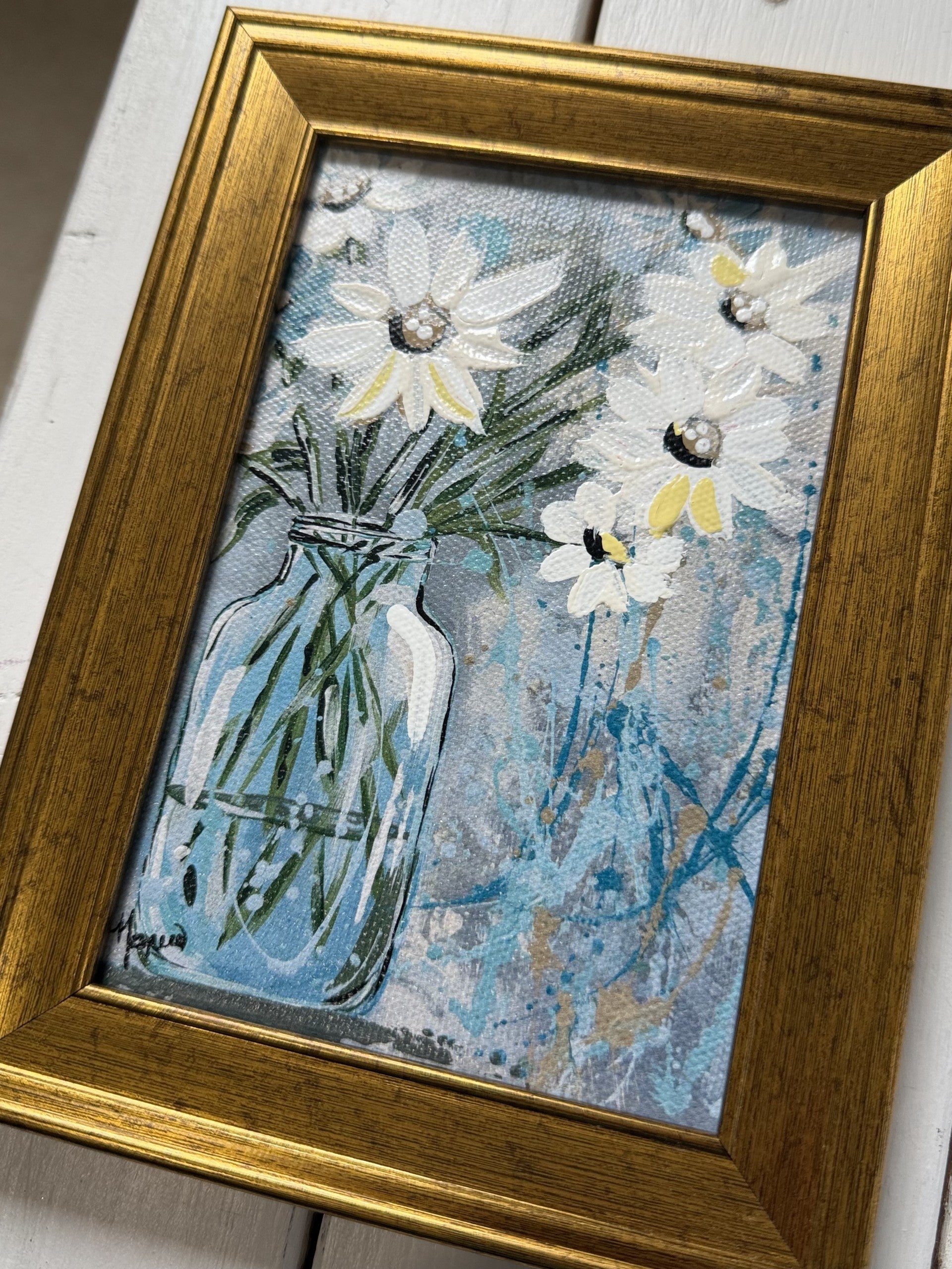 Mini-Me Framed Art: "Splash O'Daisy"