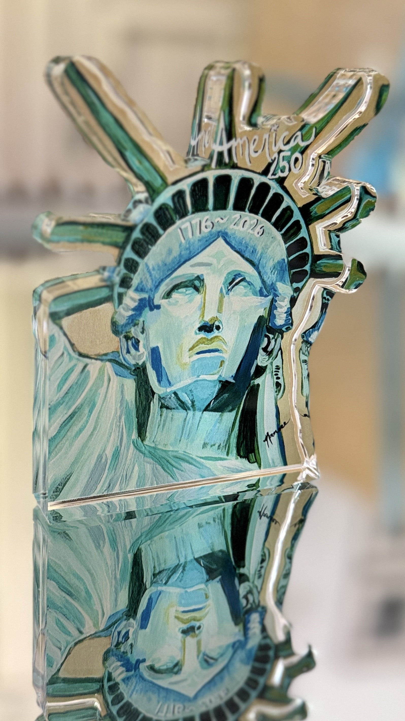 Acrylic Art: "America 250 Memento - Lady Liberty"