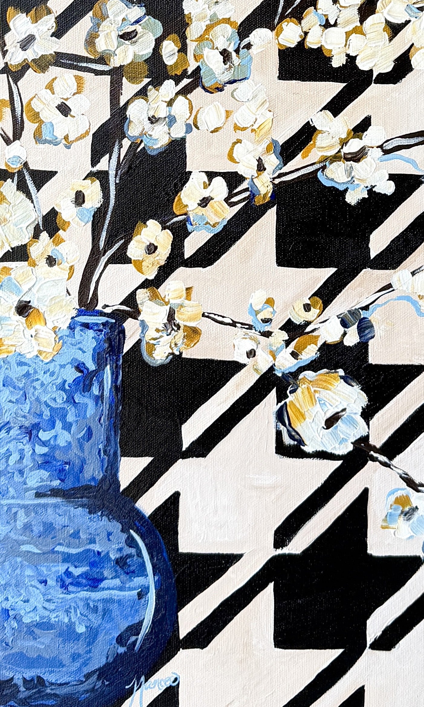 ORIGINAL "Patterns & Petals" Collection #4 of 12 pieces, Size: 10" x 20"