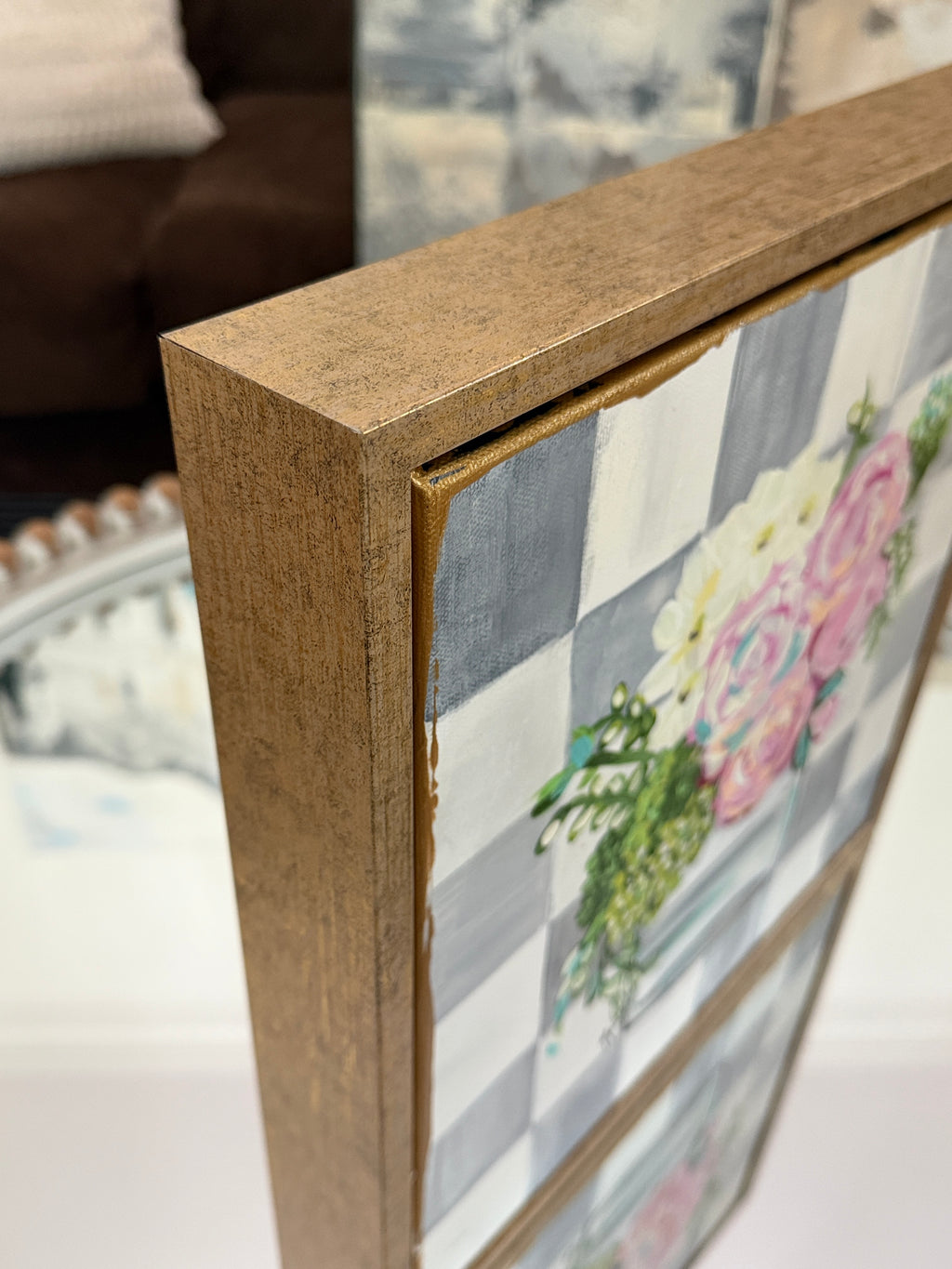ORIGINAL "Patterns & Petals" Collection #2 of 12 pieces - 12" x 12" FRAMED!