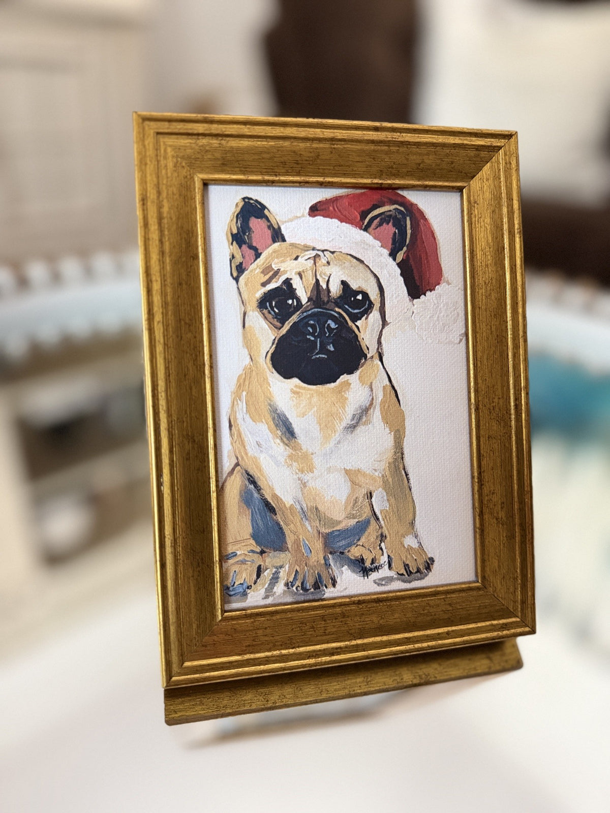"The Frenchie who stole Christmas": Mini-Me framed print