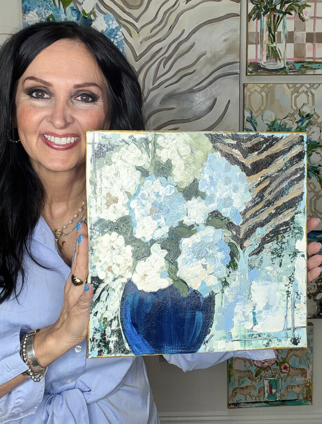 ORIGINAL - "Patterns & Petals" collection - #1 of 12 pieces Size: 12" x 12"