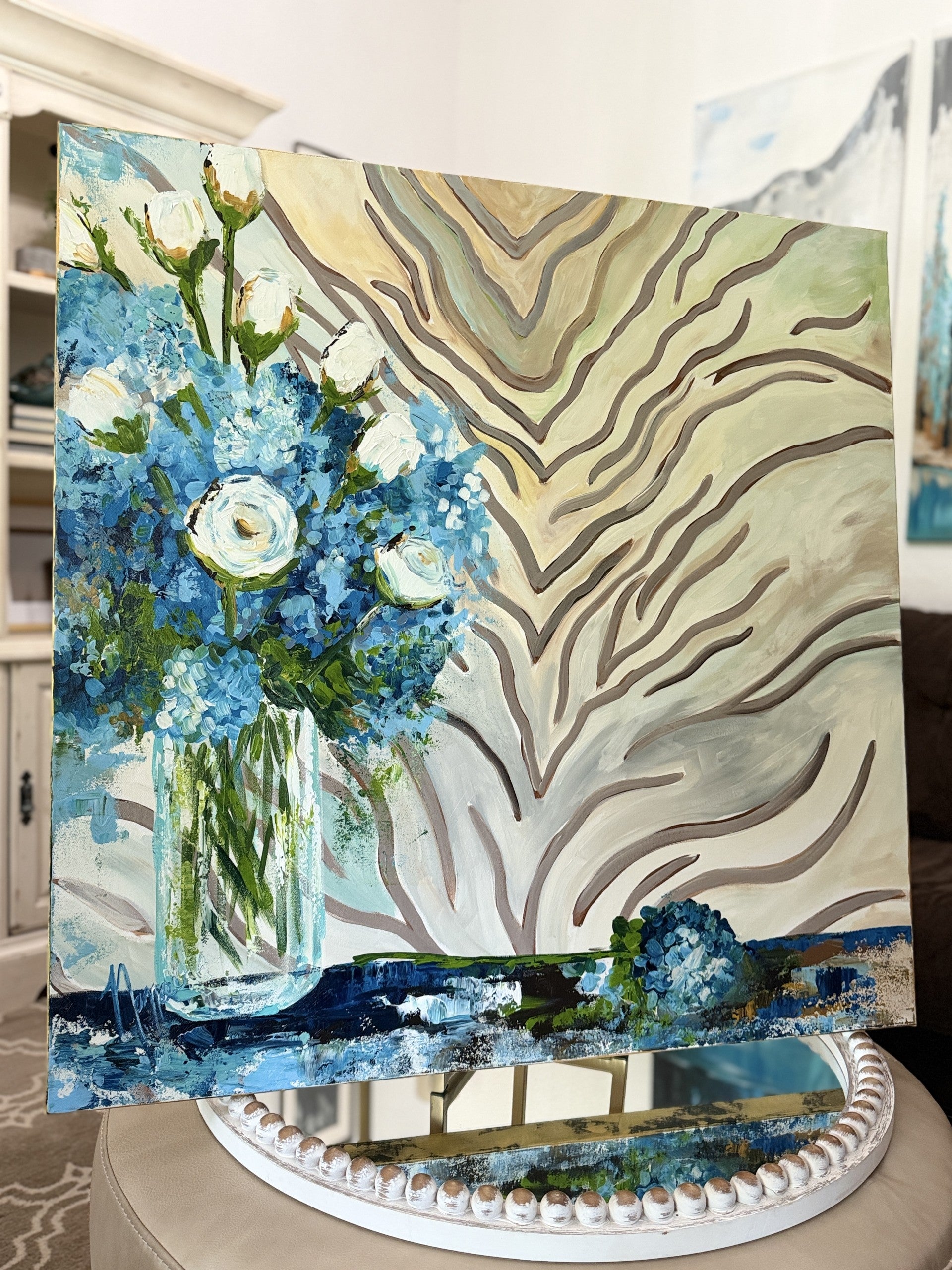ORIGINAL "Patterns & Petals" Collection #9 of 12 pieces, Size: 36" x 36"