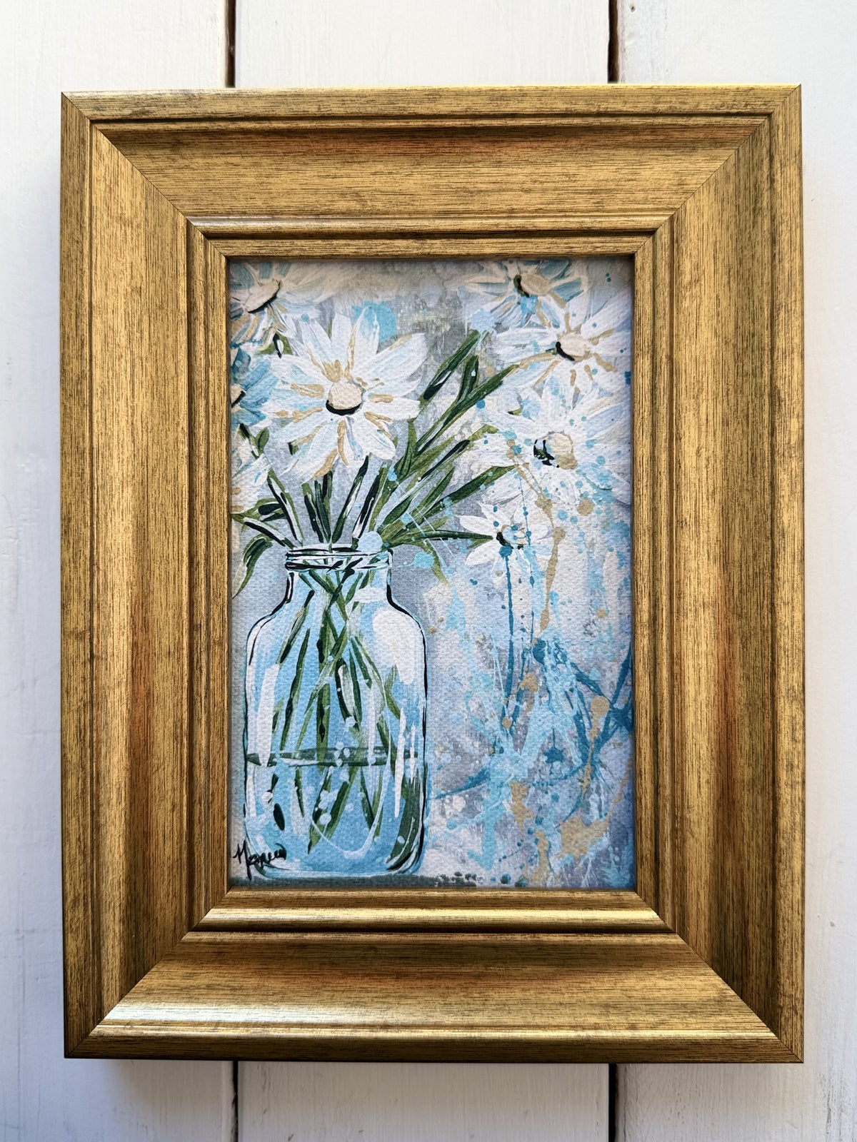 Mini-Me Framed Art: "Splash O'Daisy"