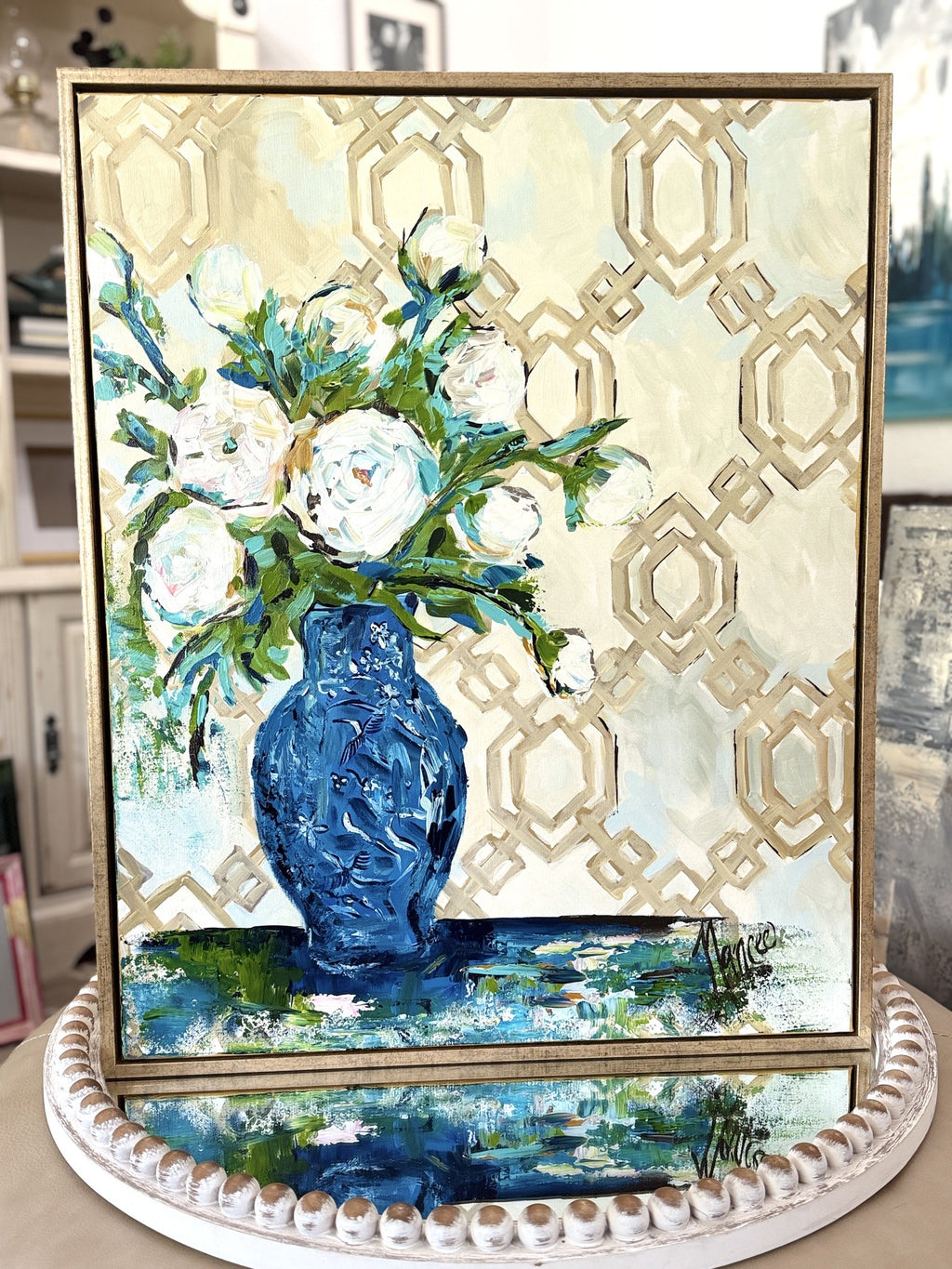 ORIGINAL "Patterns & Petals" Collection #7 of 12 pieces, Size: 24" x 30" with FRAME