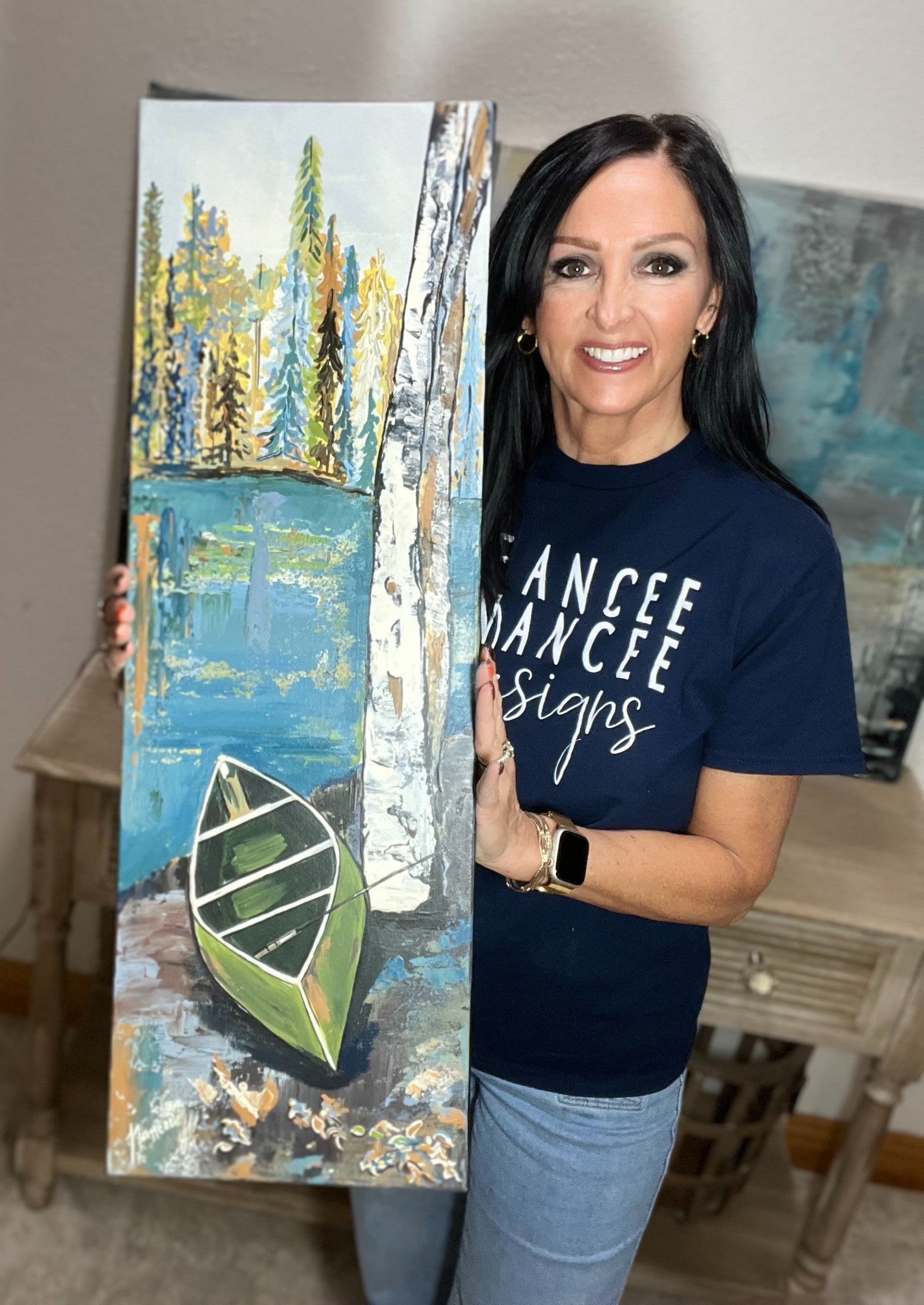 "Up a Tree without a Paddle" 10" x 30" - ORIGINAL ART!