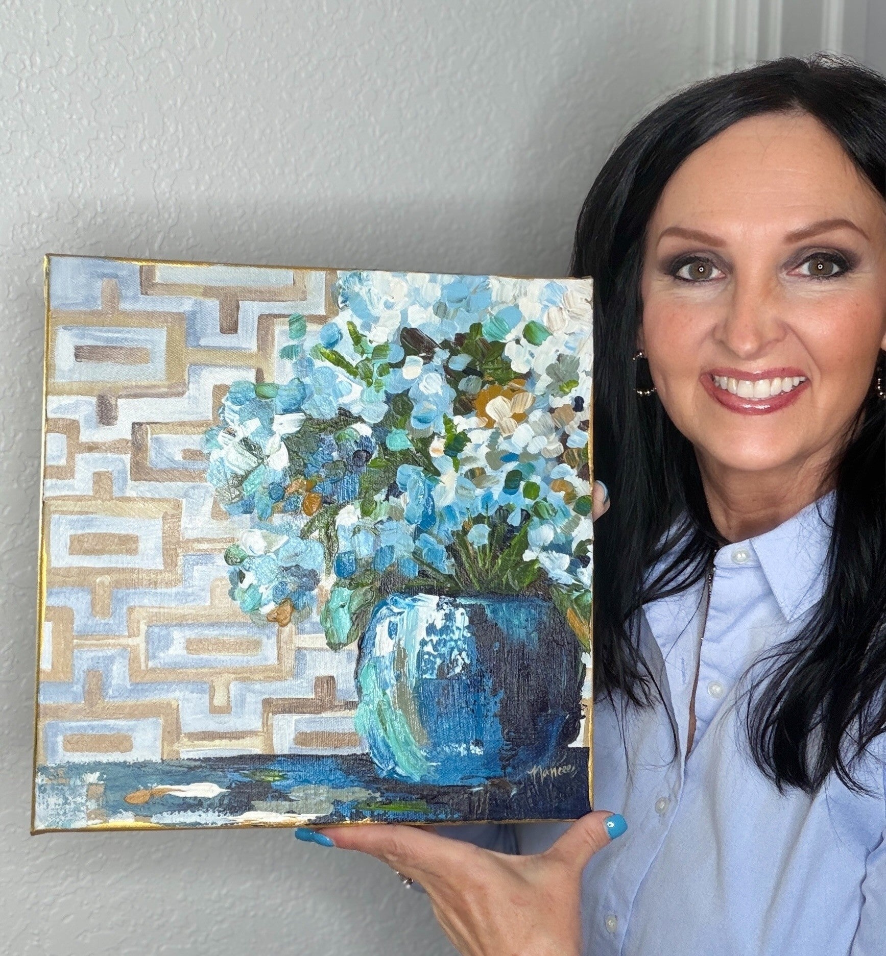 ORIGINAL "Patterns & Petals" Collection #10 of 12 pieces, Size: 12" x 12"