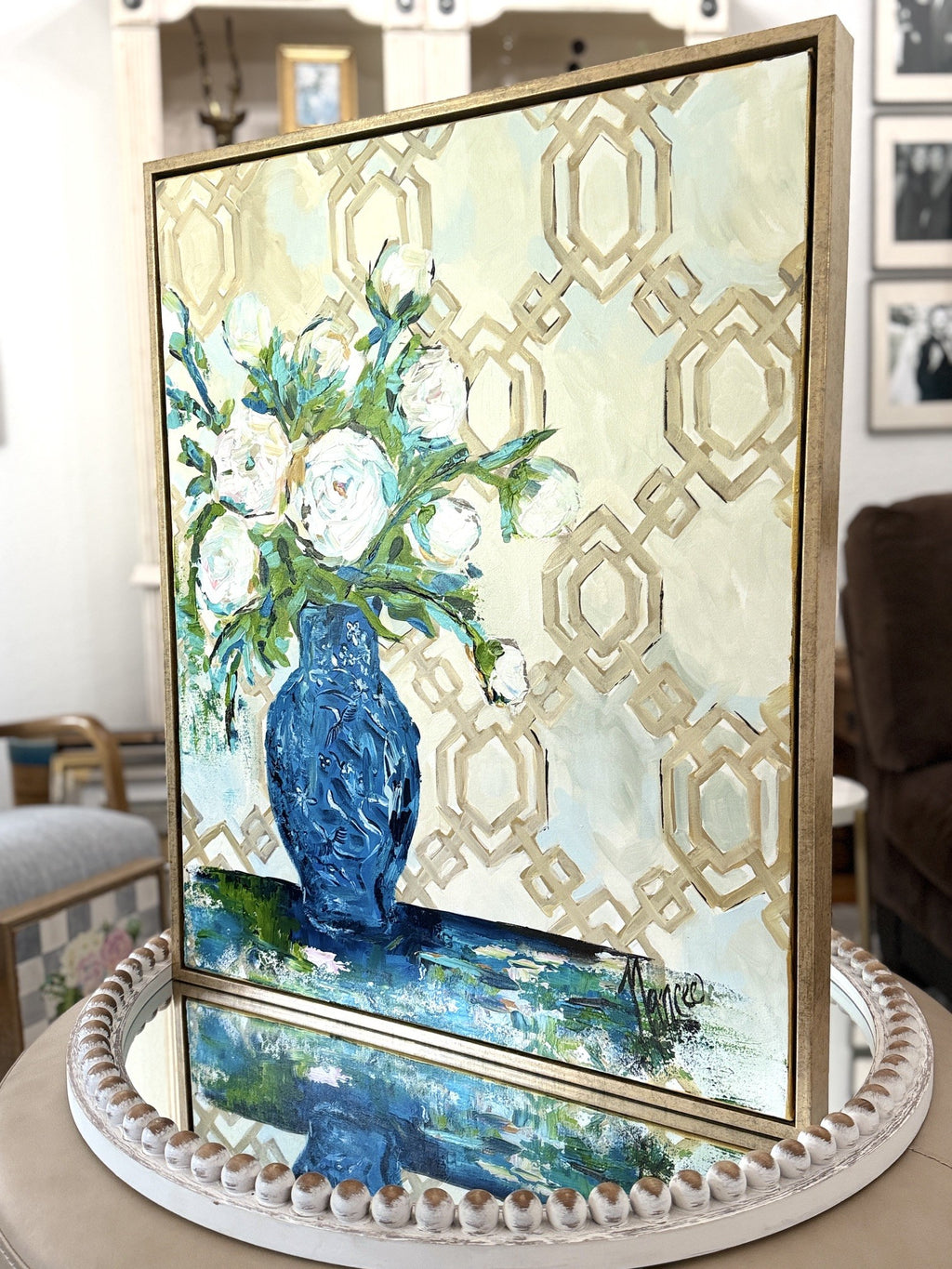 ORIGINAL "Patterns & Petals" Collection #7 of 12 pieces, Size: 24" x 30" with FRAME