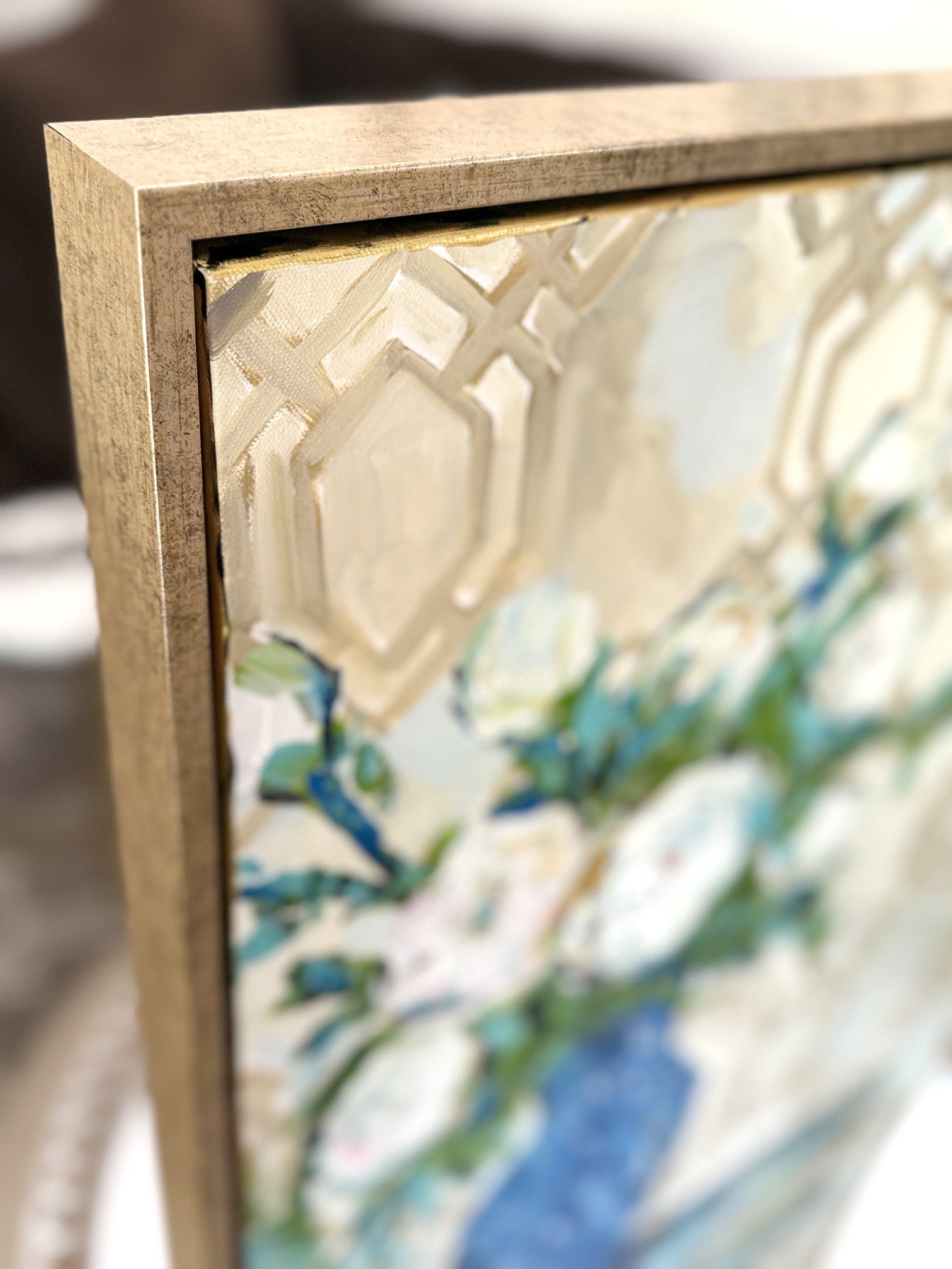 ORIGINAL "Patterns & Petals" Collection #7 of 12 pieces, Size: 24" x 30" with FRAME
