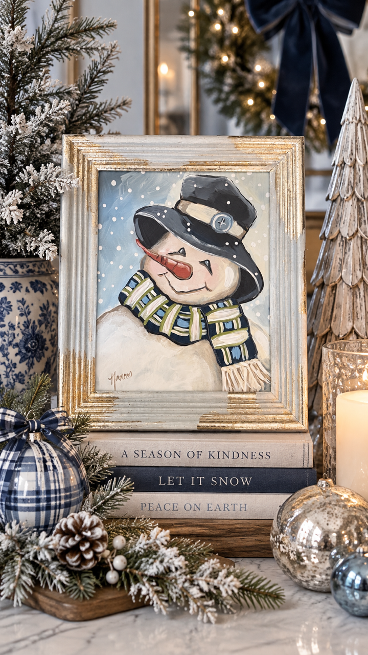 "Frosty & Fabulous": ORIGINAL ART in a Fancee Frame