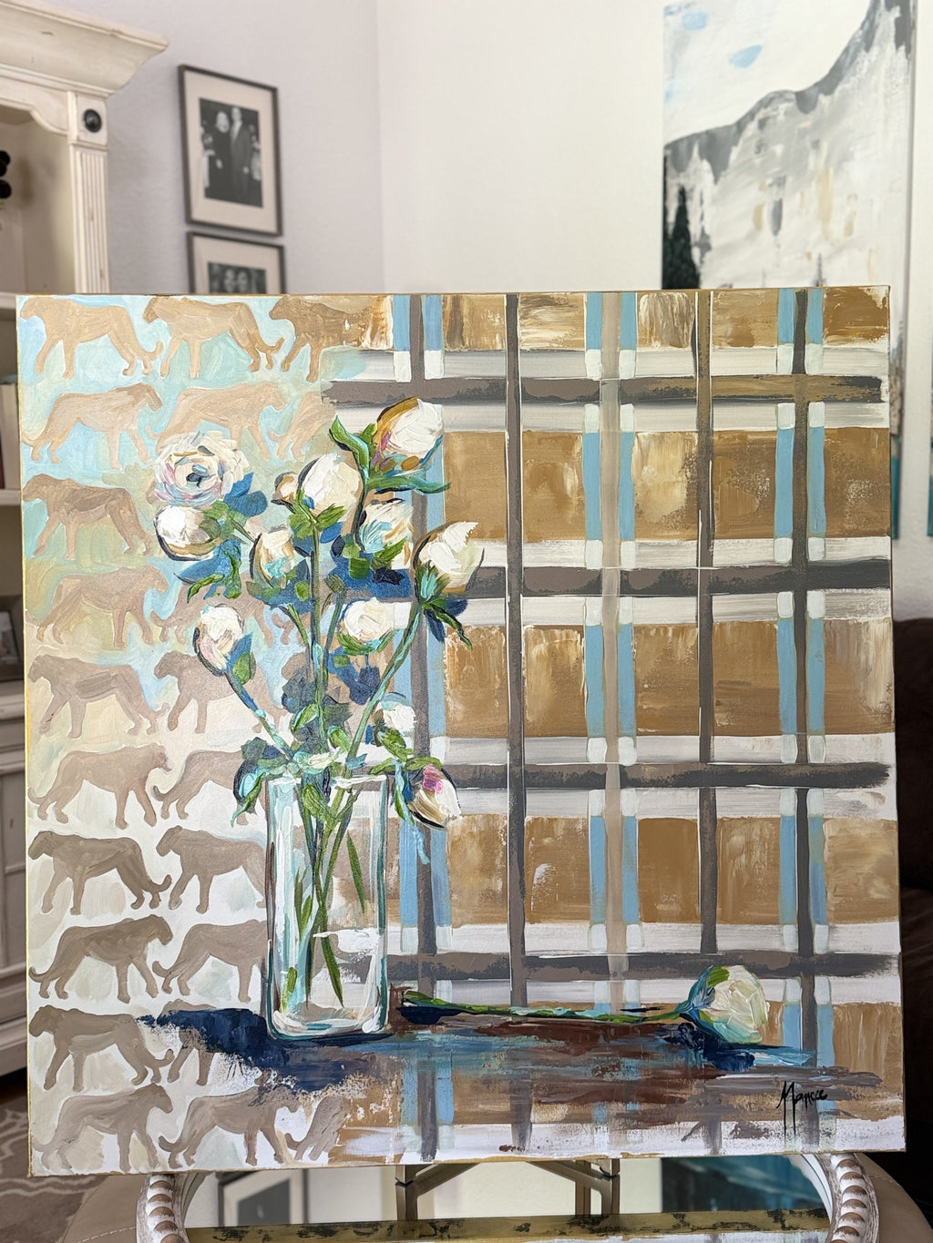 ORIGINAL "Patterns & Petals" Collection #6 of 12 pieces, Size: 36" x 36"
