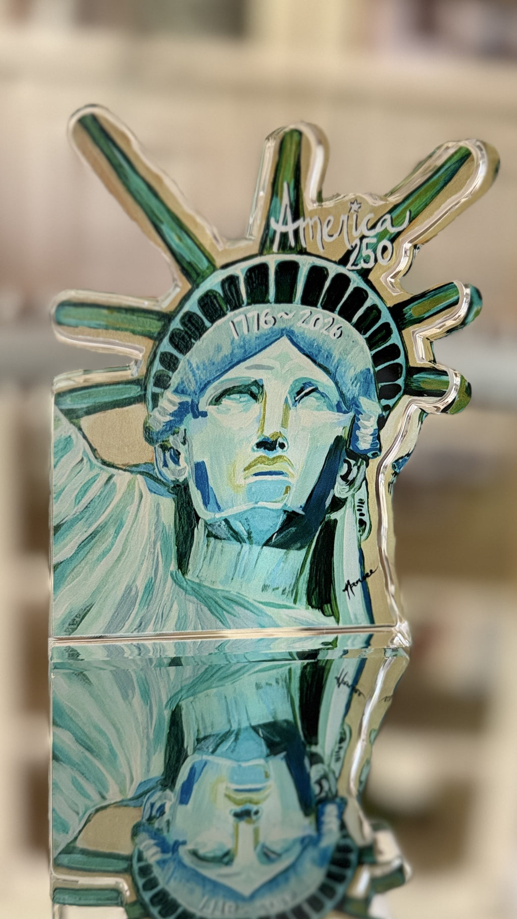 Acrylic Art: "America 250 Memento - Lady Liberty"