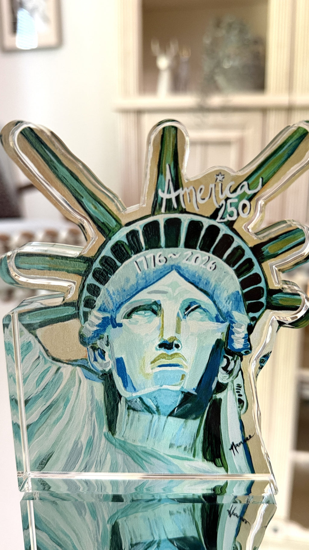Acrylic Art: "America 250 Memento - Lady Liberty"