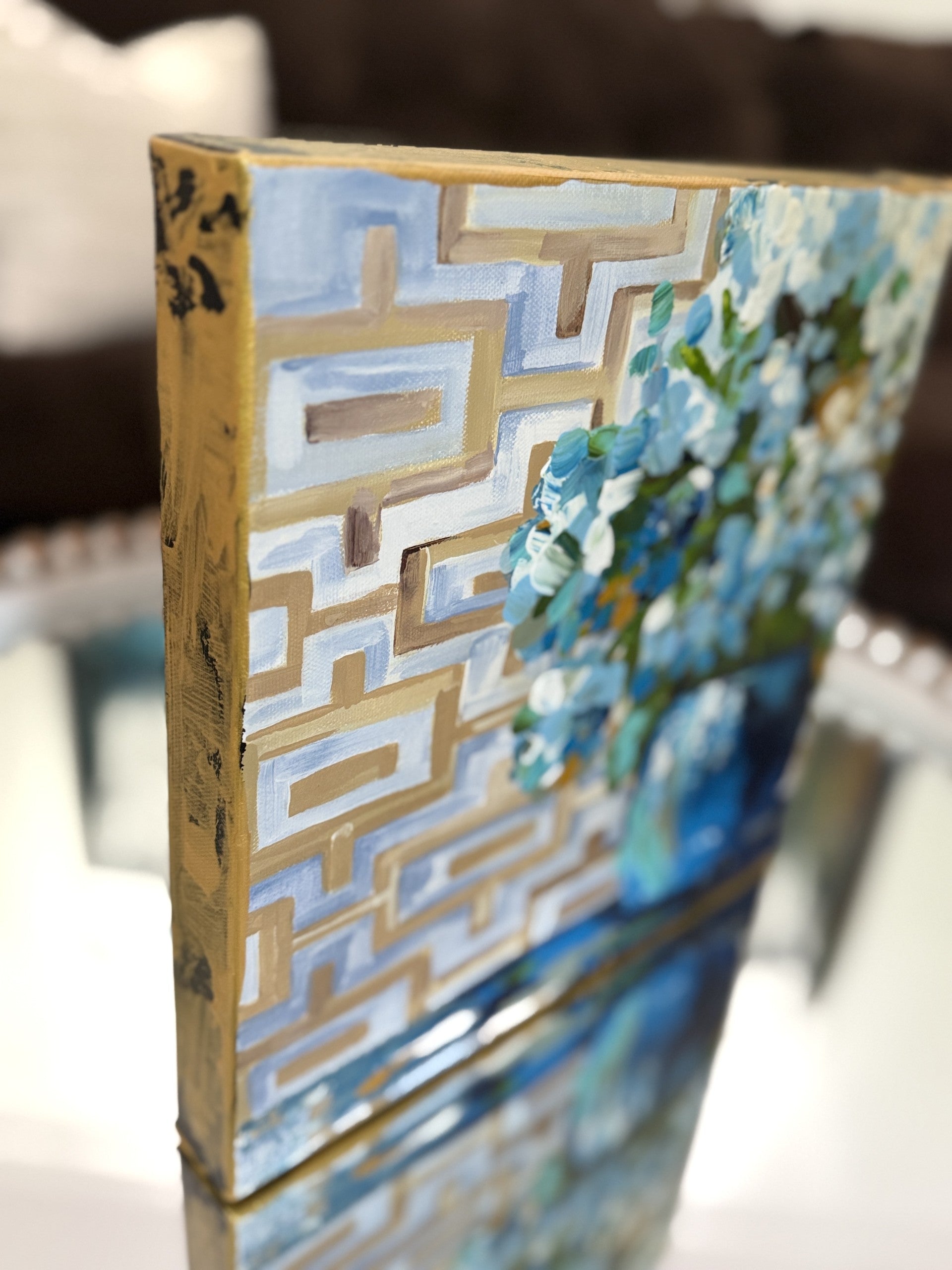 ORIGINAL "Patterns & Petals" Collection #10 of 12 pieces, Size: 12" x 12"