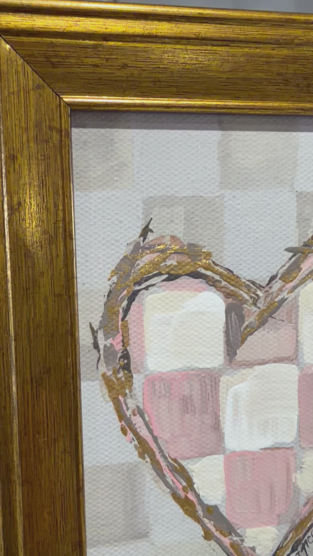 "Check YES for Love" 4x6 framed Art: Blush