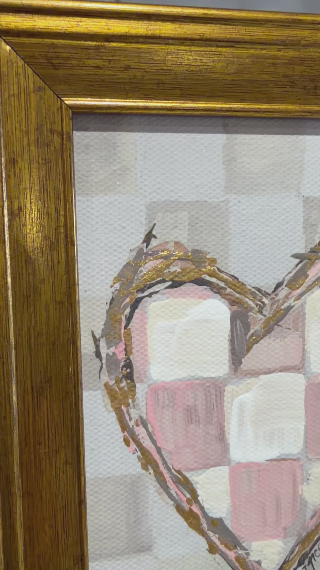 "Check YES for Love" 4x6 framed Art: Blush