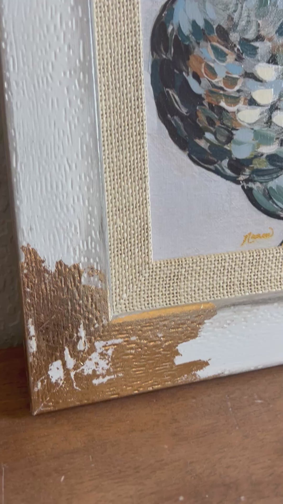 Fancee's Signature Collection: Turkey in White frame - 14.75" x 12.75"