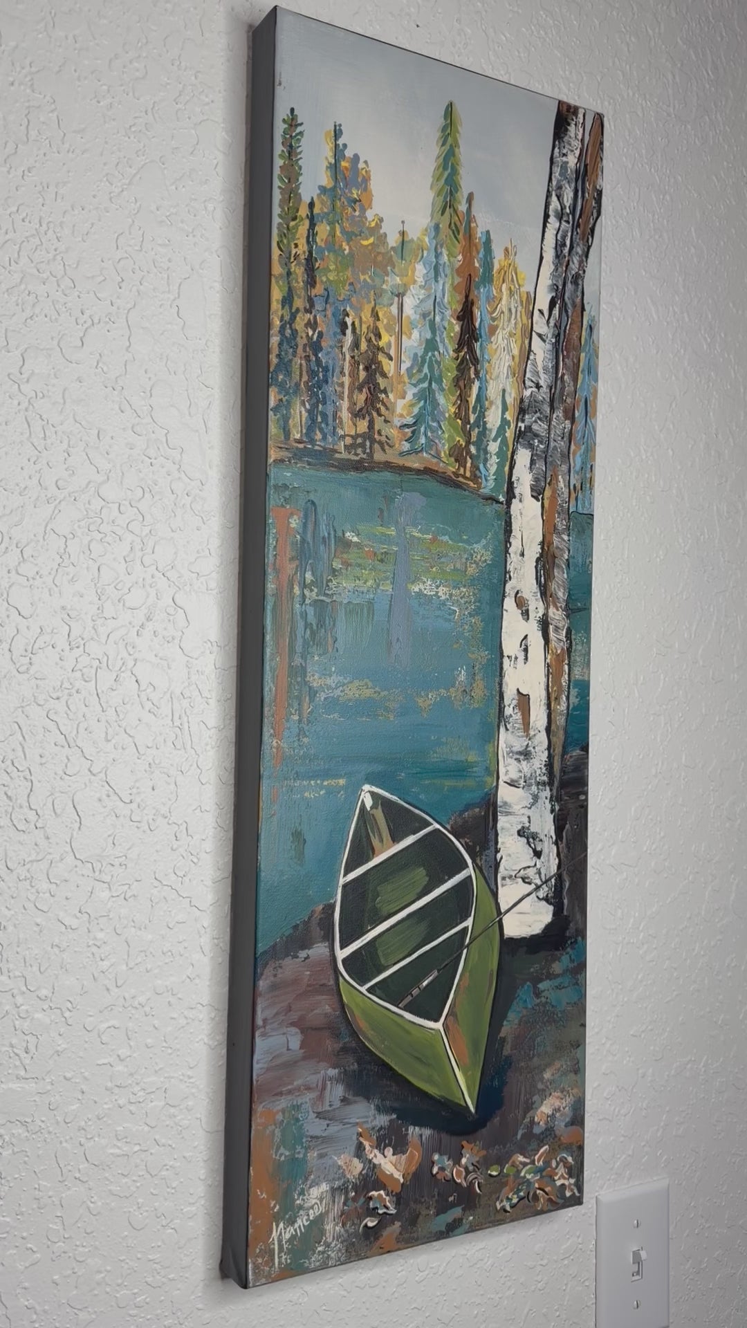 "Up a Tree without a Paddle" 10" x 30" - ORIGINAL ART!