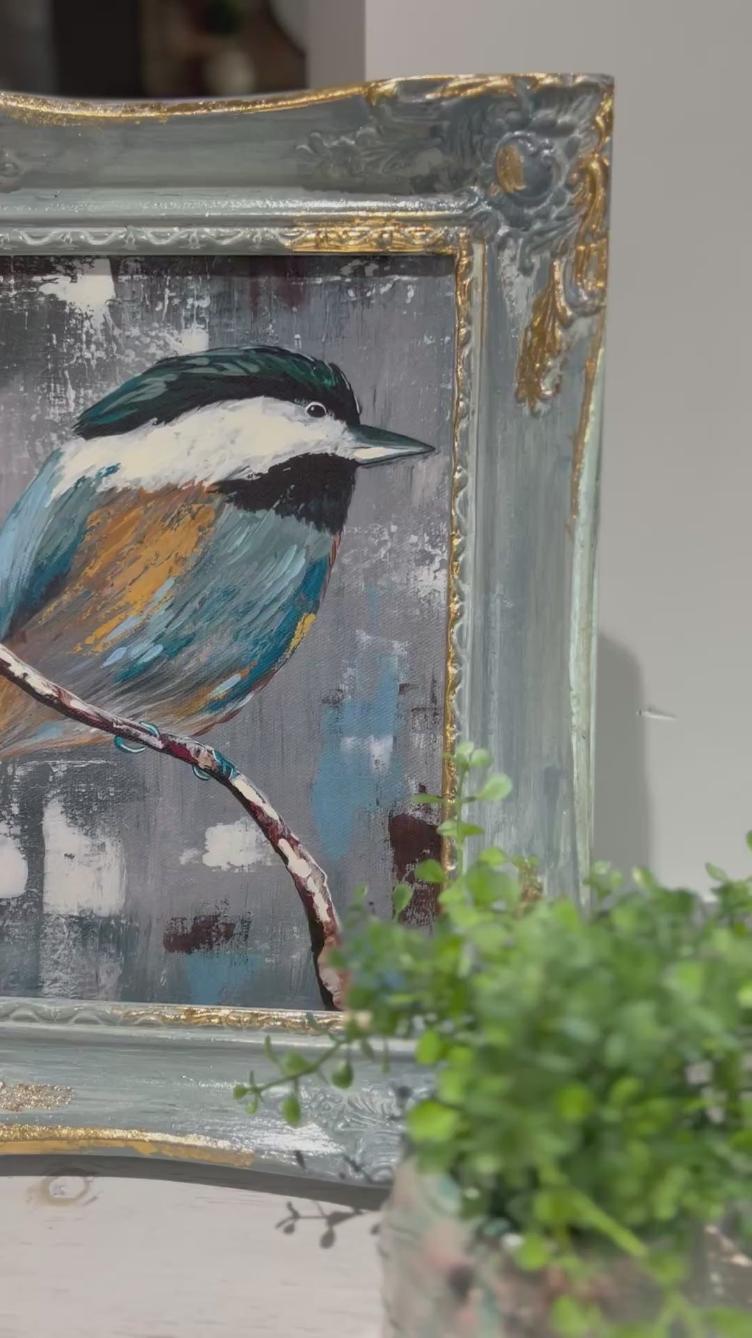 Fancee Frame!: "Perched - 2"  11.5" x 13.5"