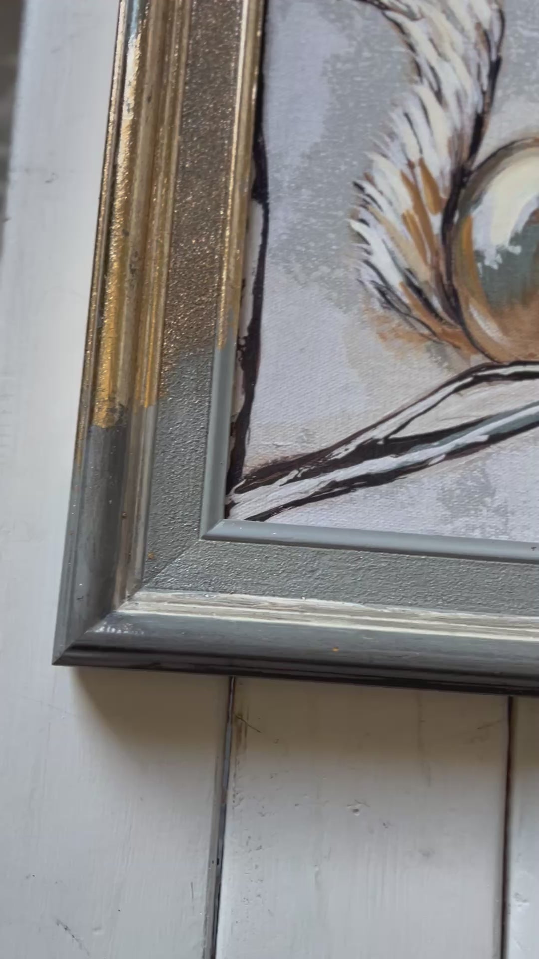 Fancee's Signature Collection: Squirrel in Grey Frame - 13.25" x 11.25"