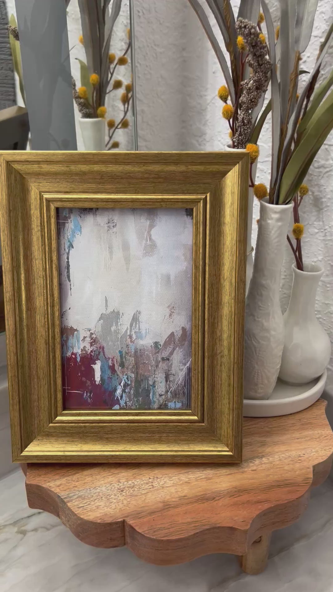 Mini-Me Framed Art: A POP of CRIMSON abstract